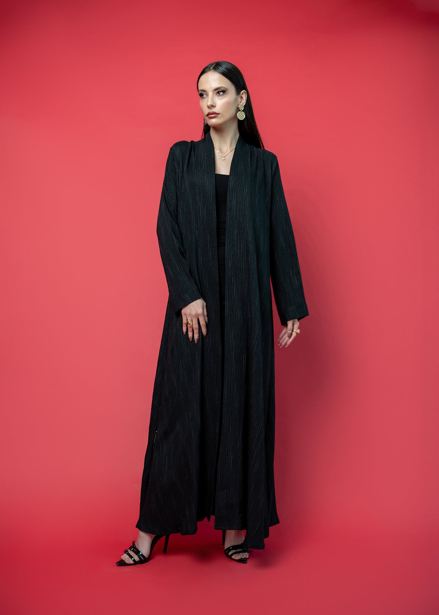 Black crepe abaya