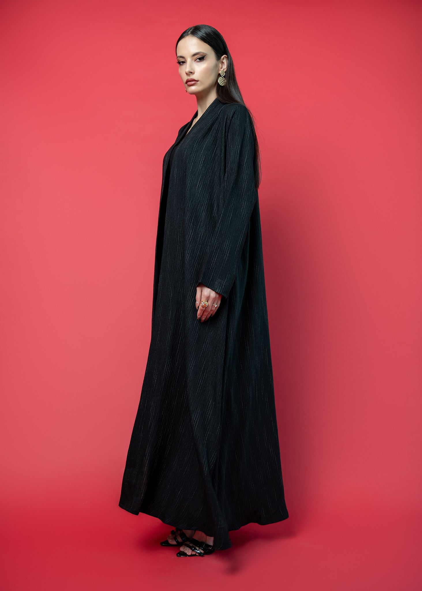 Black crepe abaya