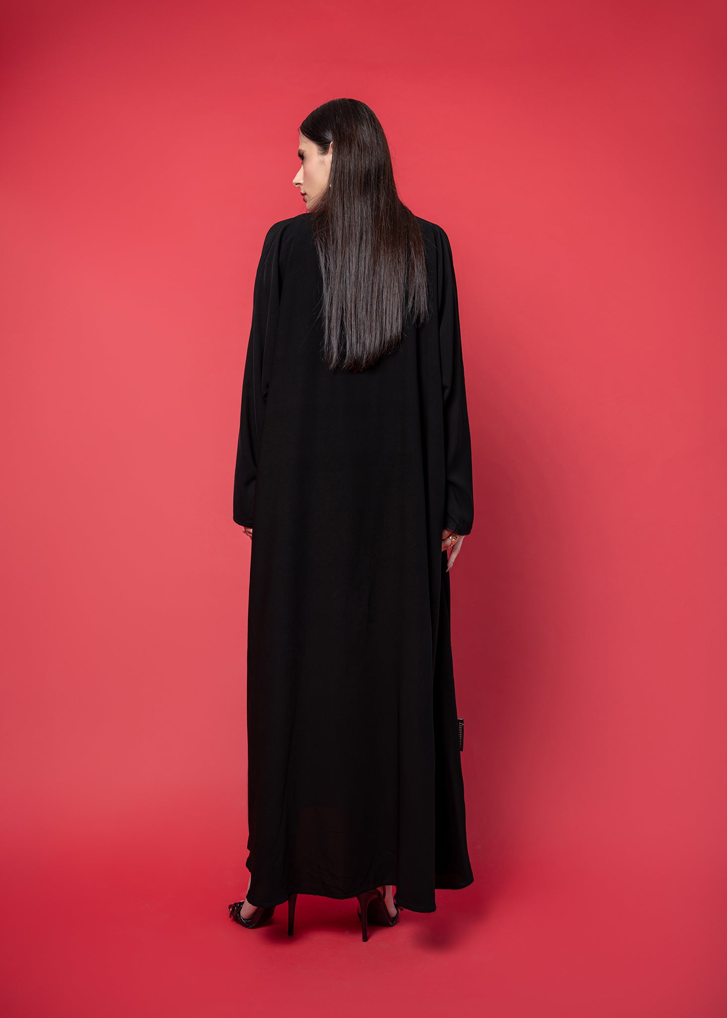 Black crepe abaya