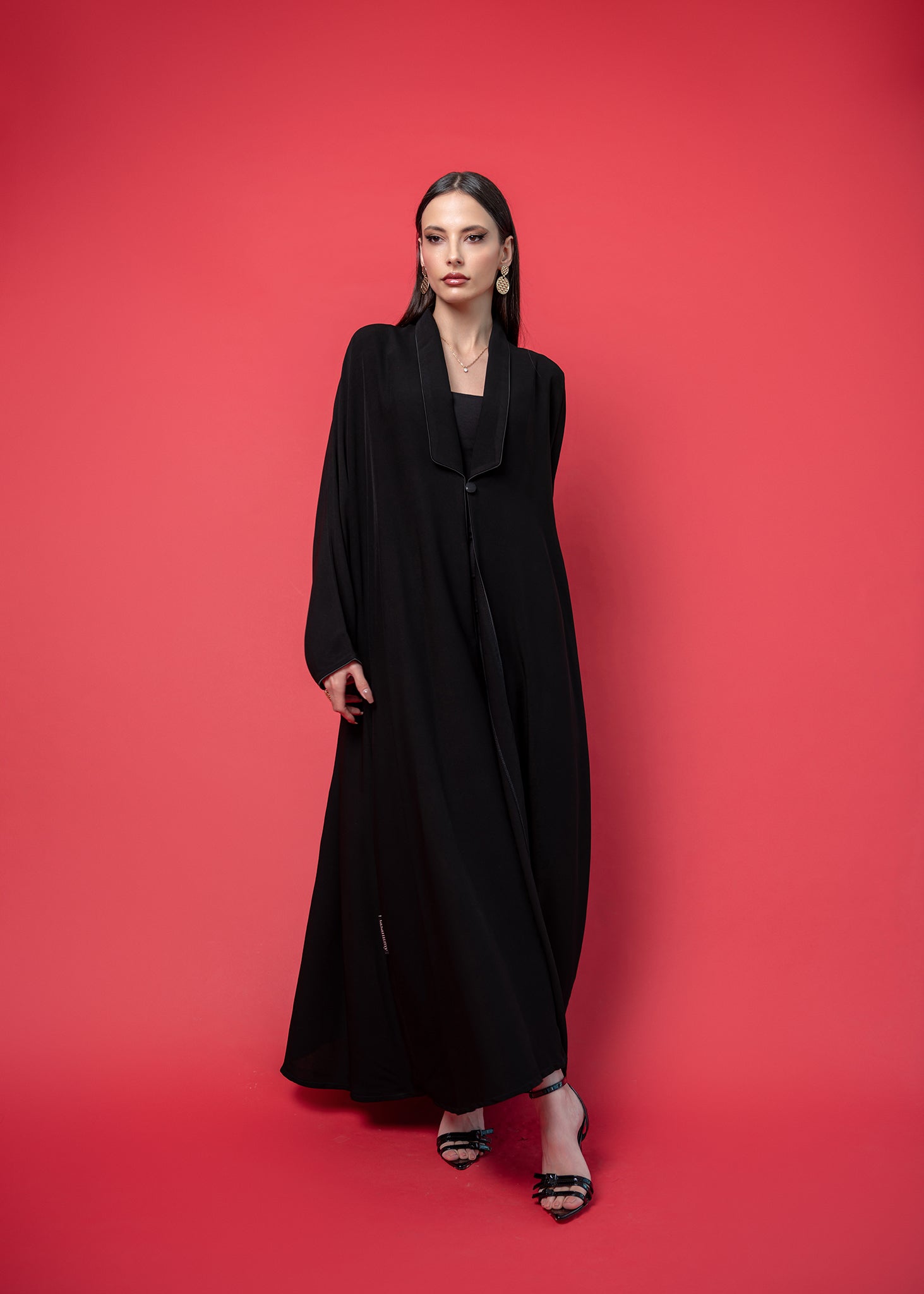 Black crepe abaya