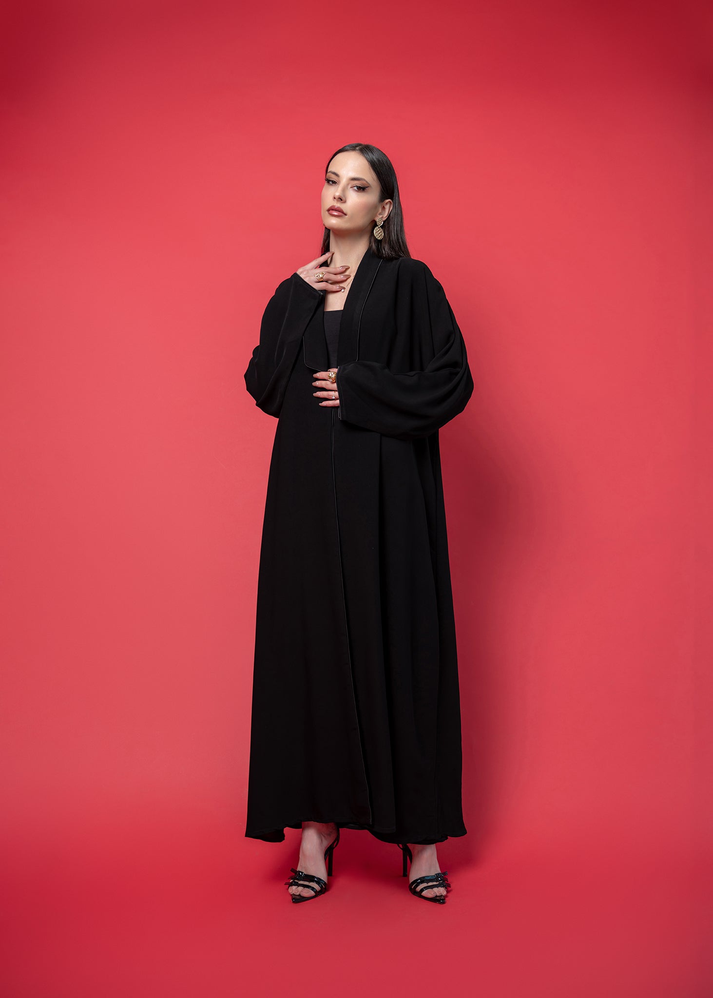 Black crepe abaya