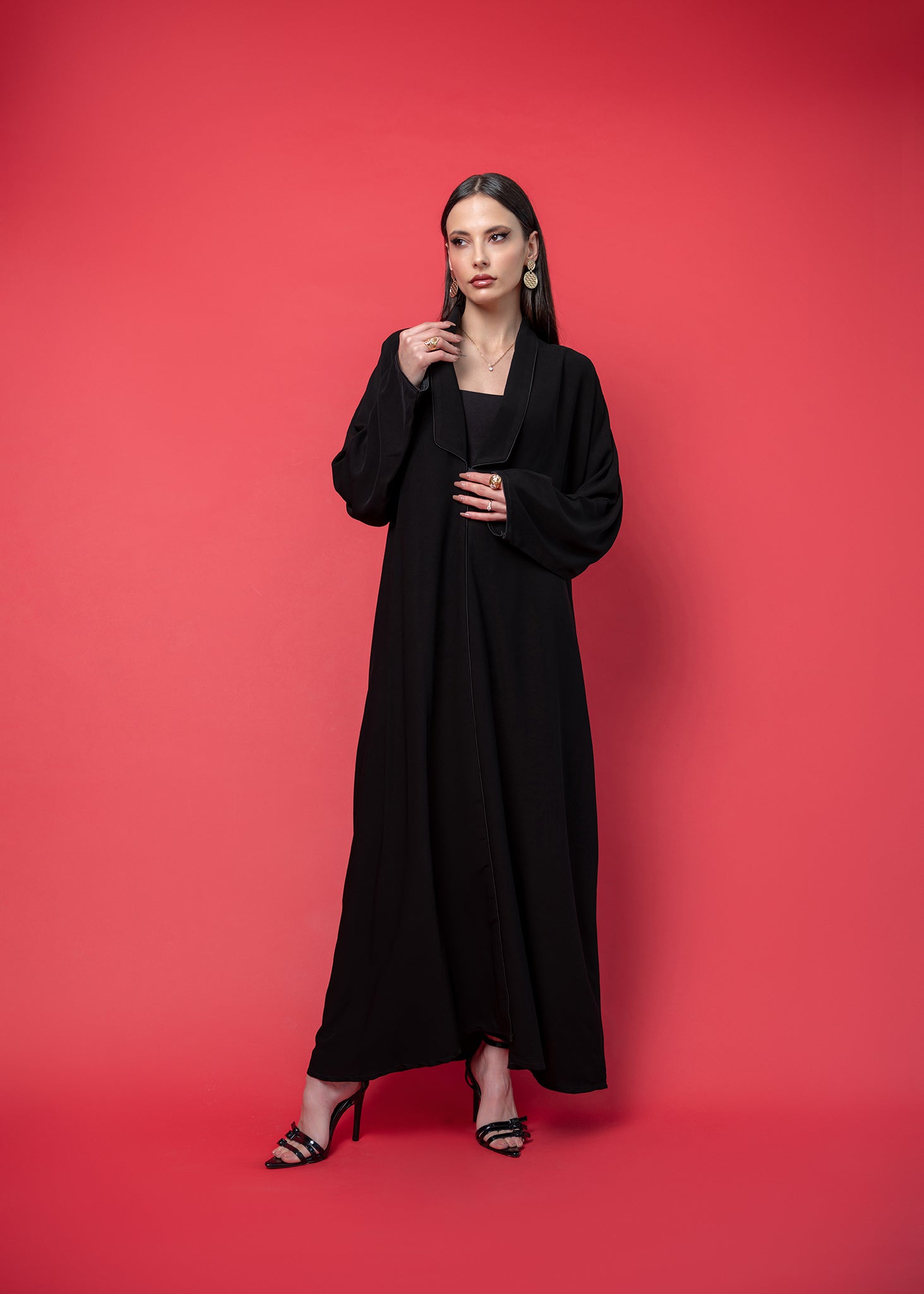 Black crepe abaya