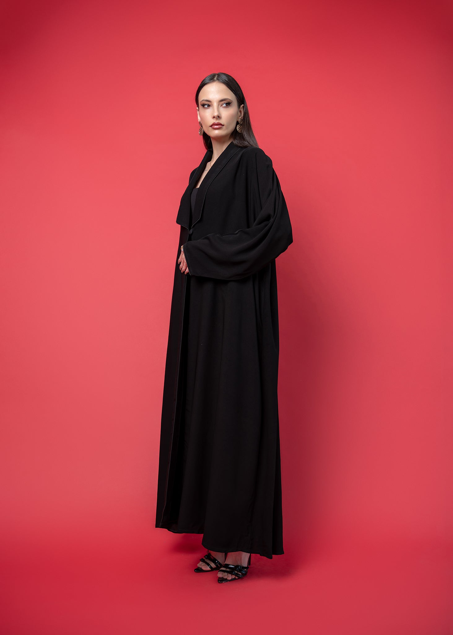 Black crepe abaya