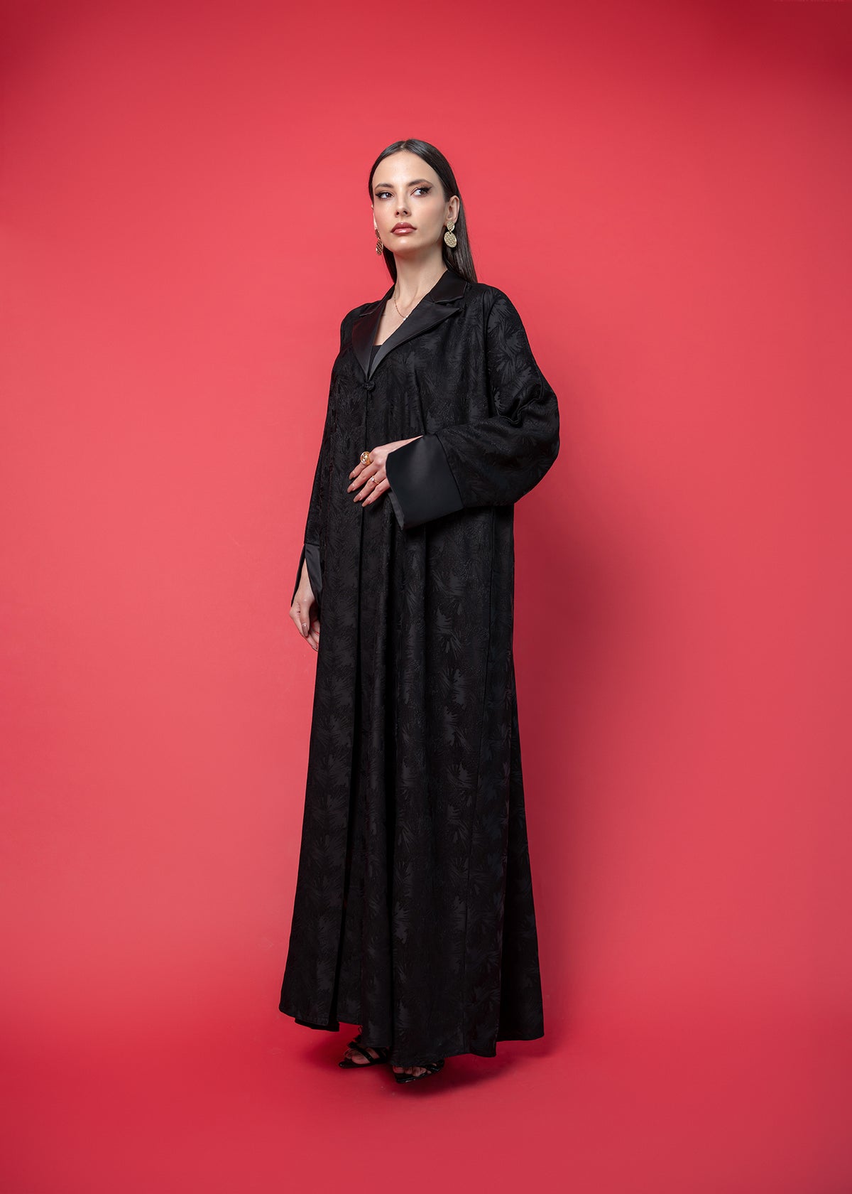 Black crepe abaya