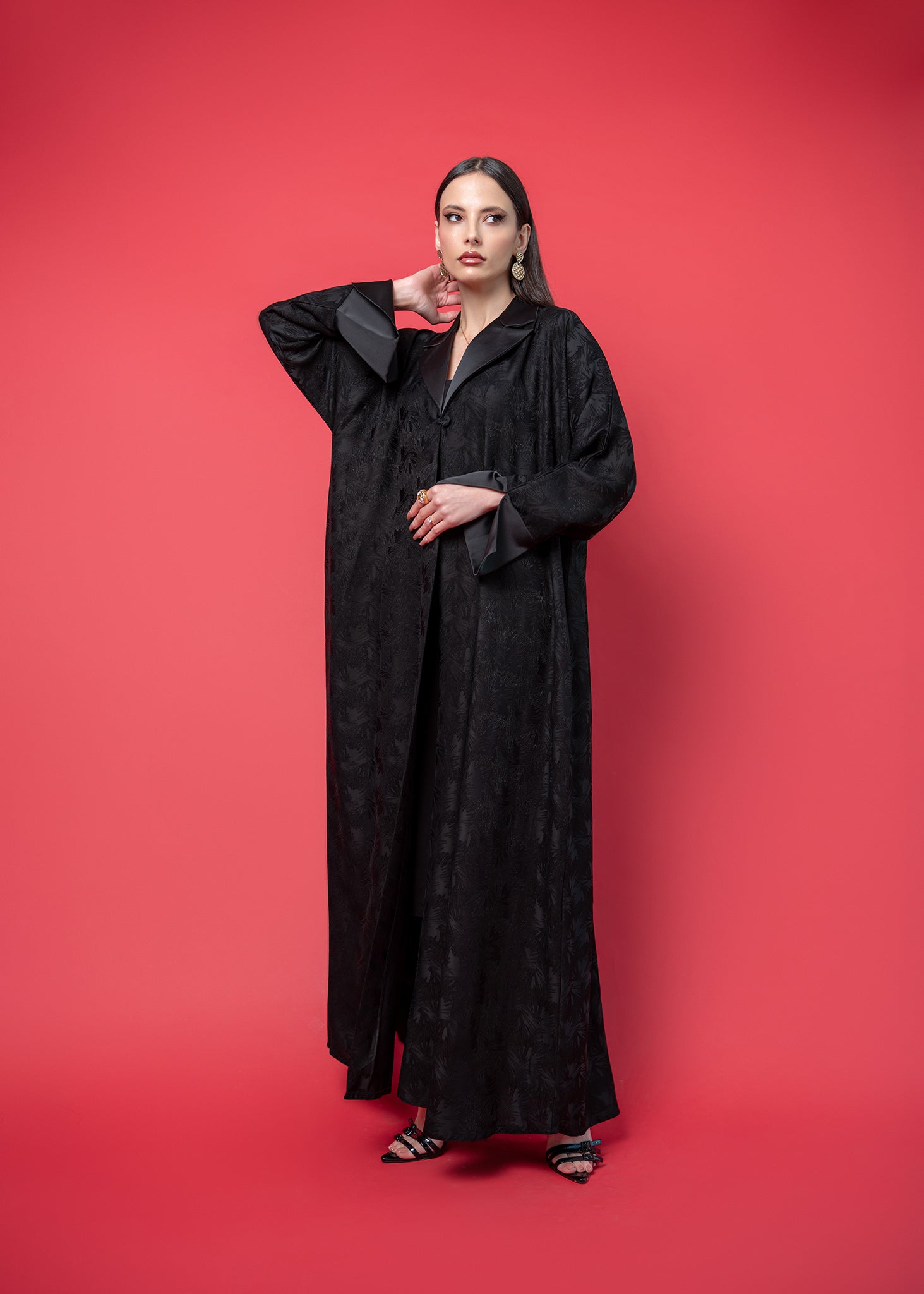 Black crepe abaya