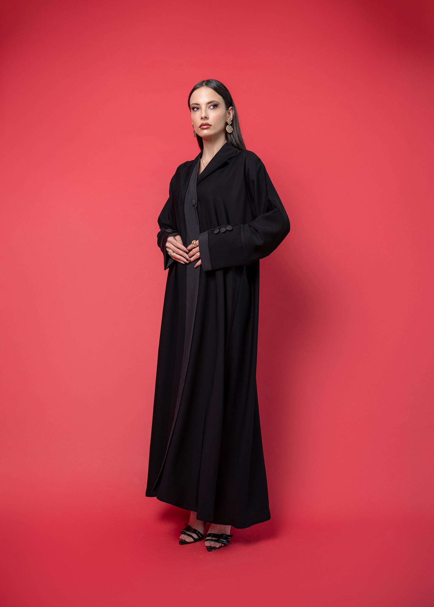 Black crepe abaya