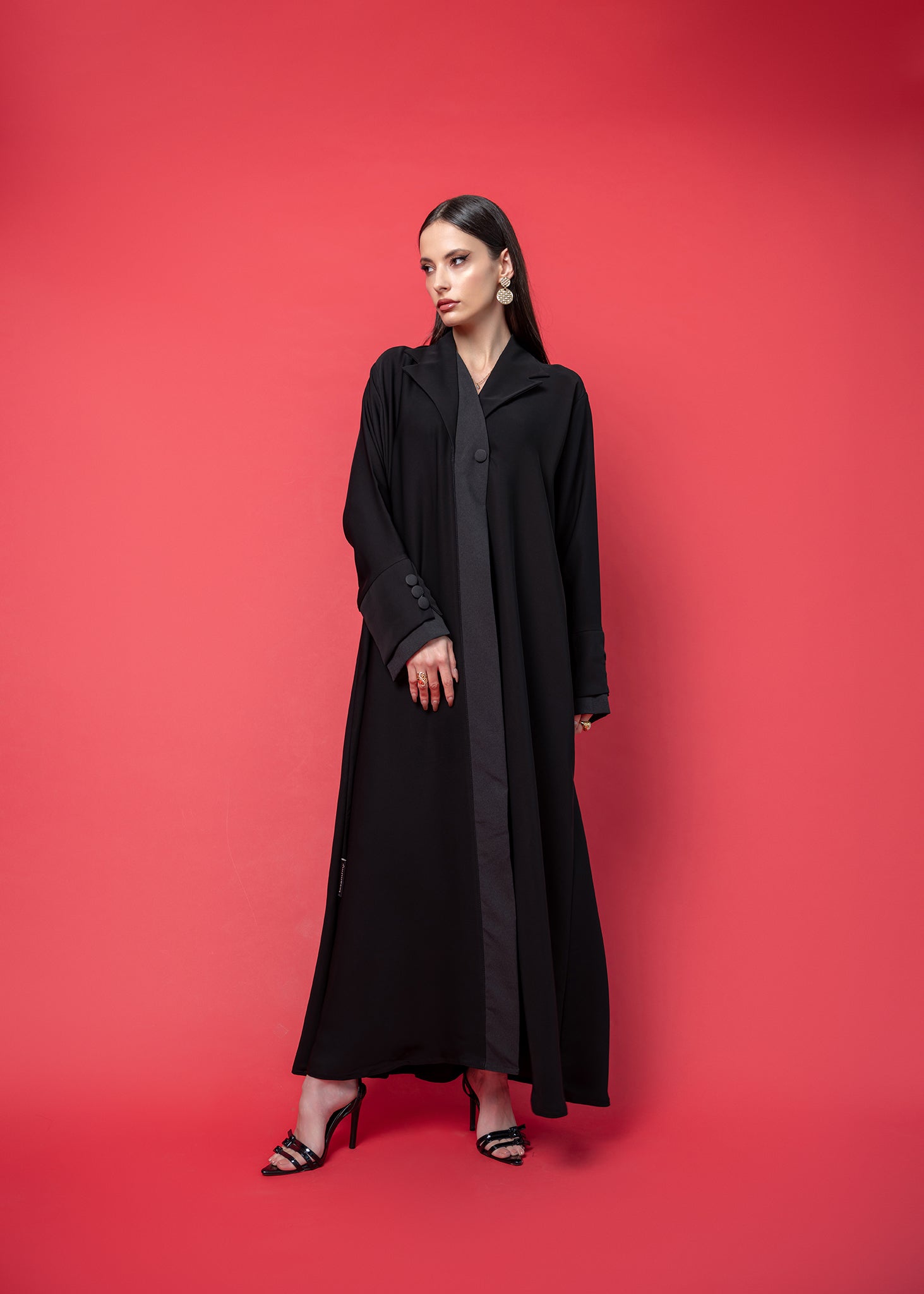 Black crepe abaya