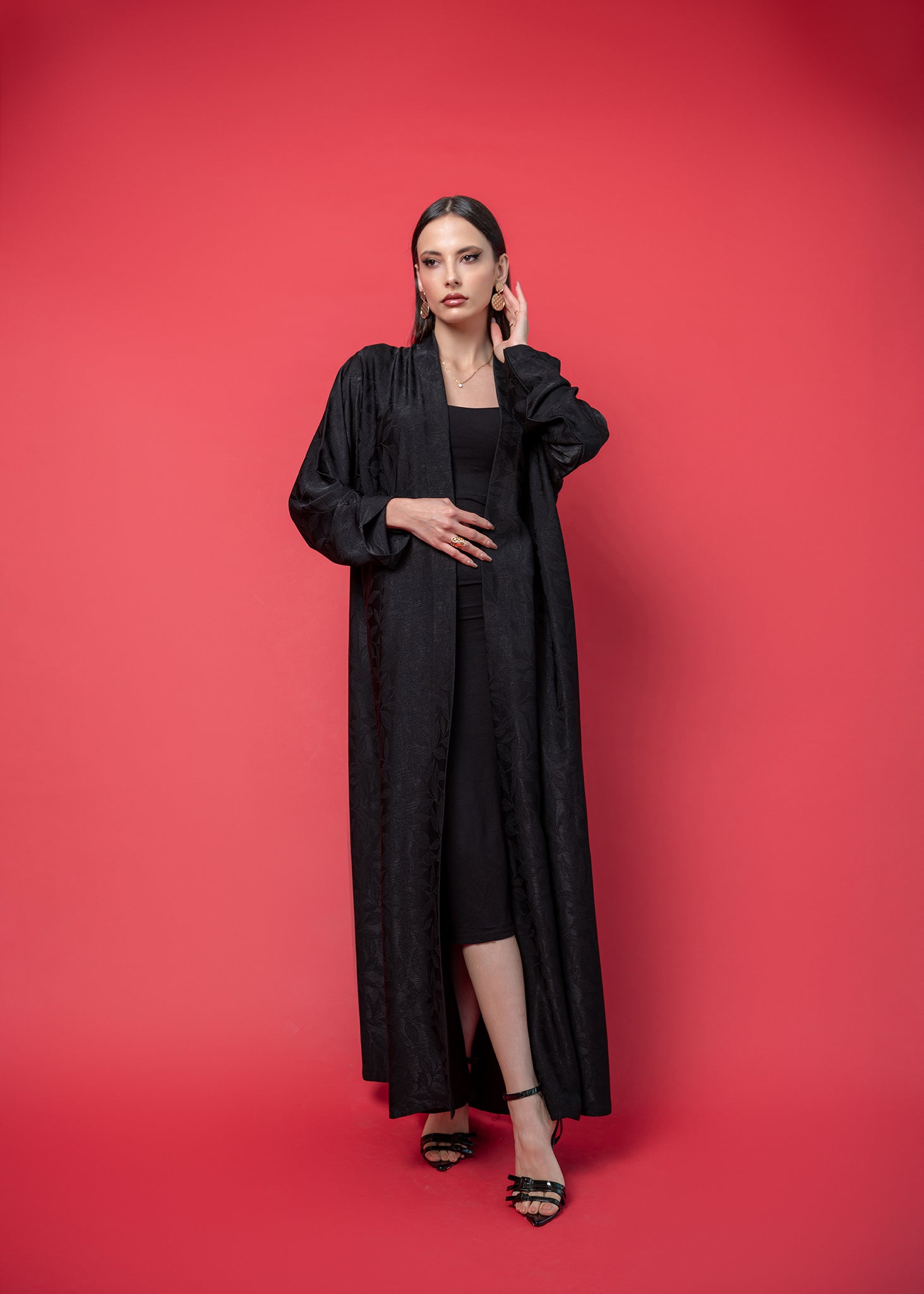 Black crepe abaya