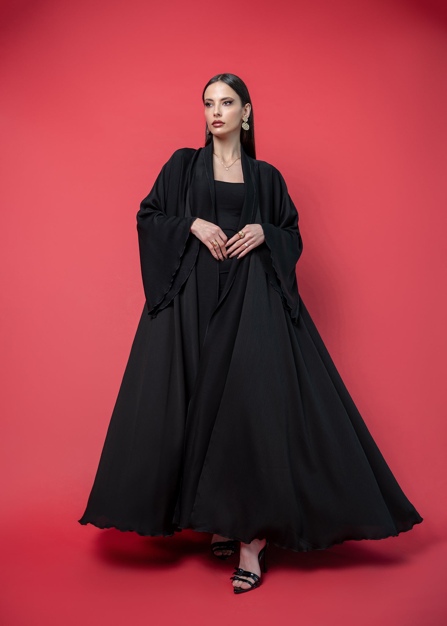 Black crepe abaya