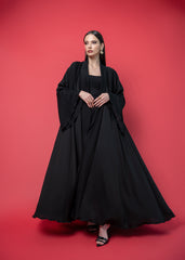 Black crepe abaya