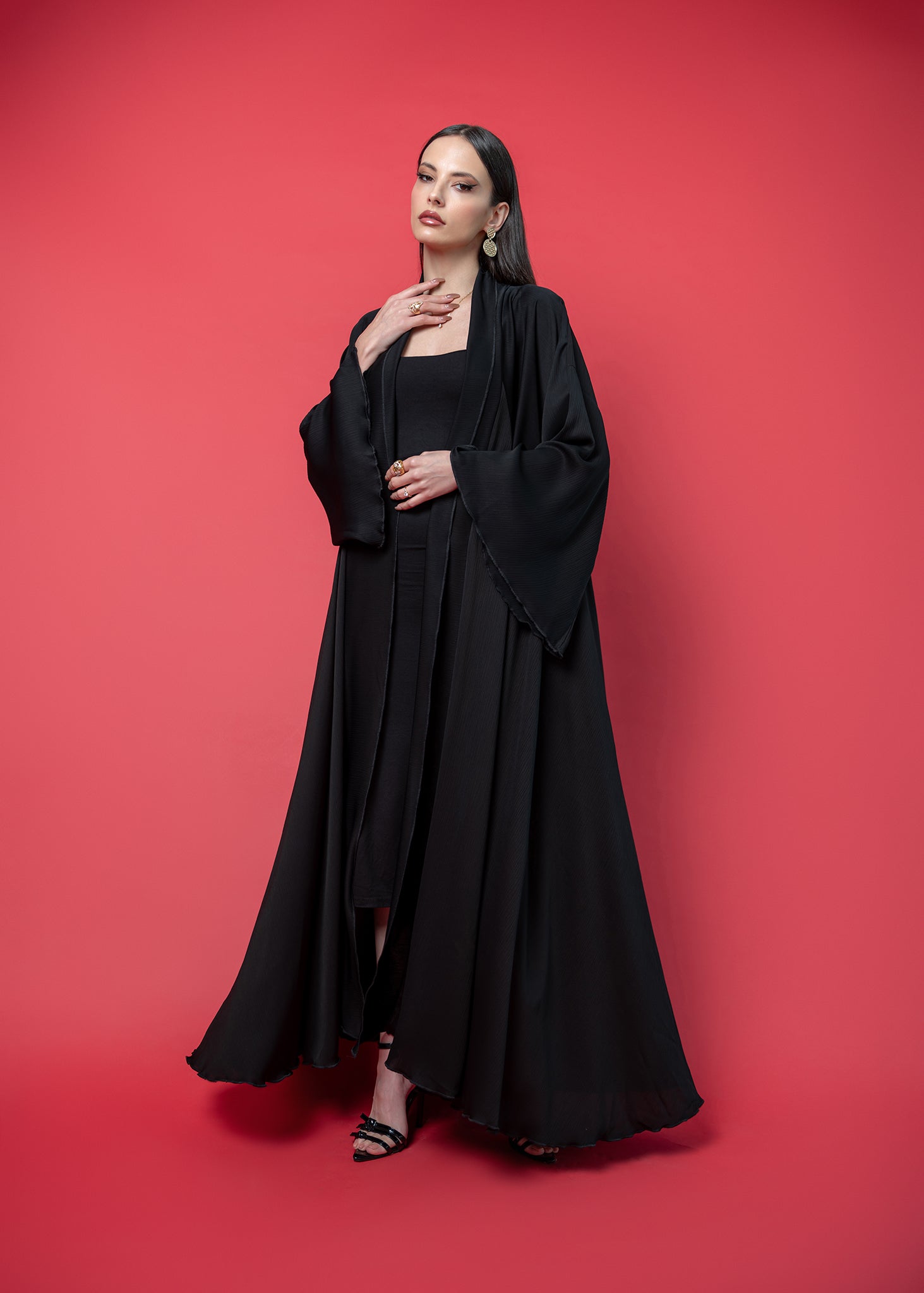 Black crepe abaya