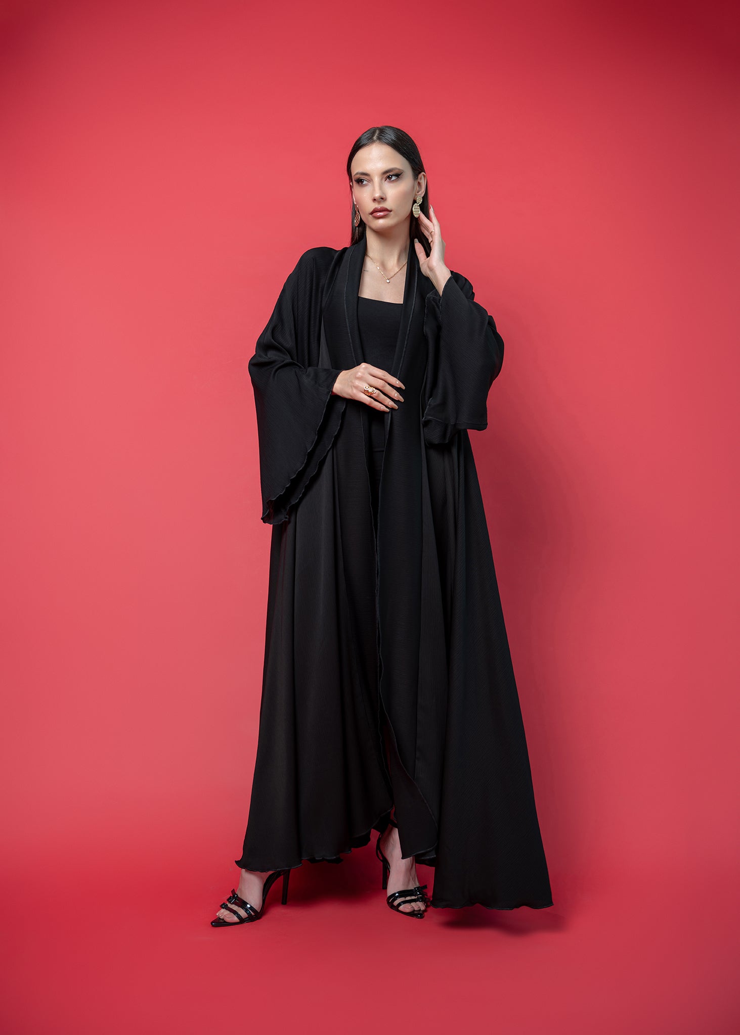 Black crepe abaya