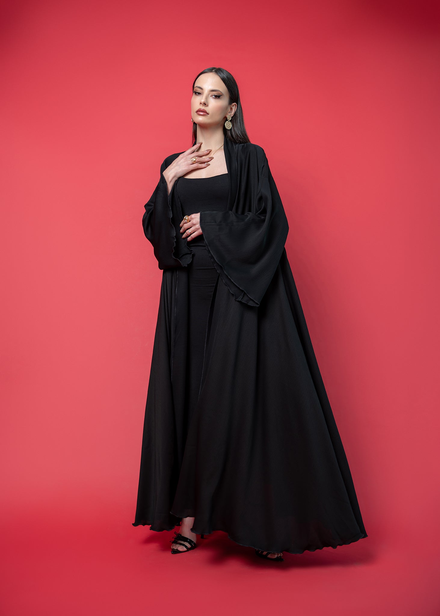 Black crepe abaya