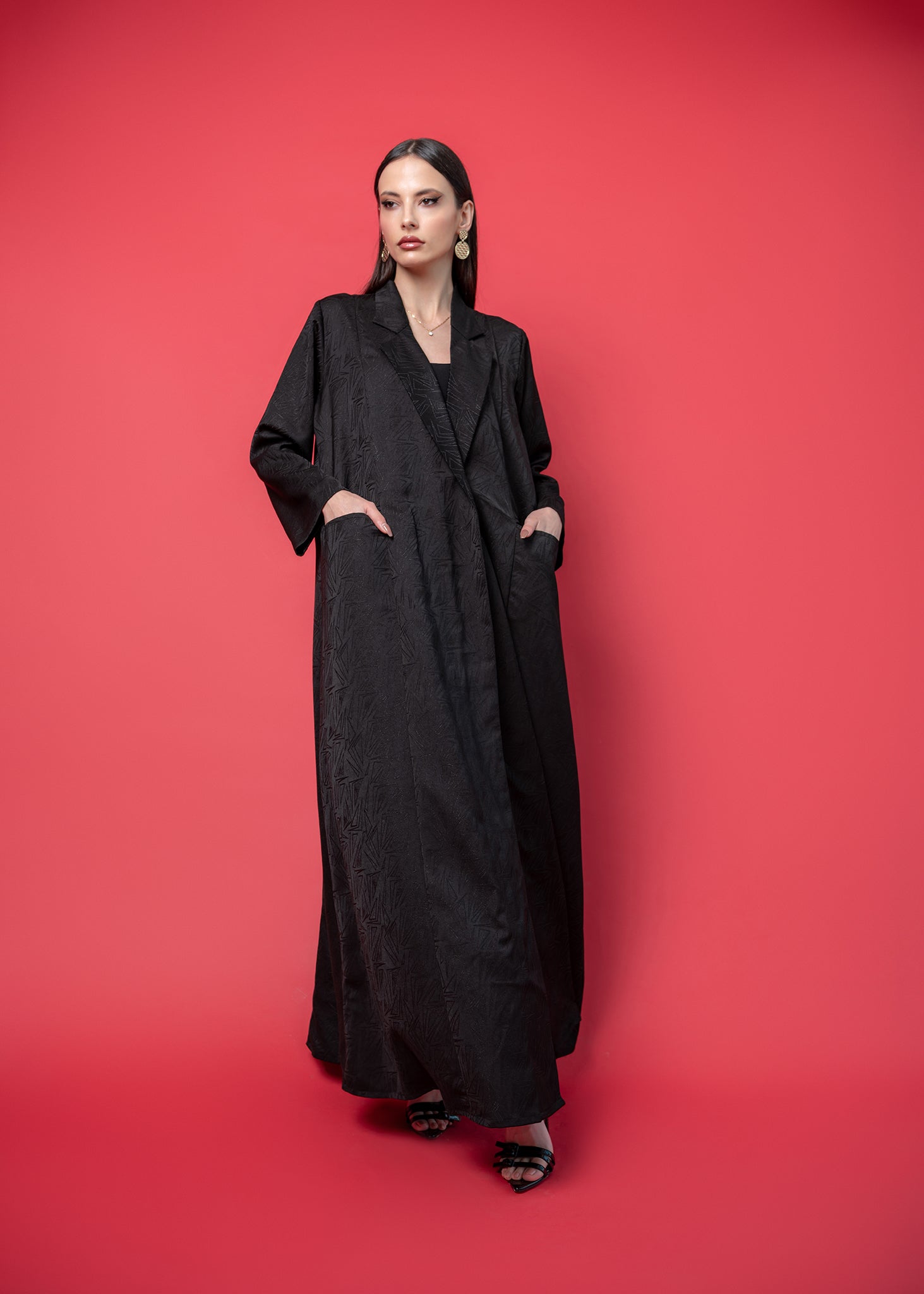 Black crepe abaya