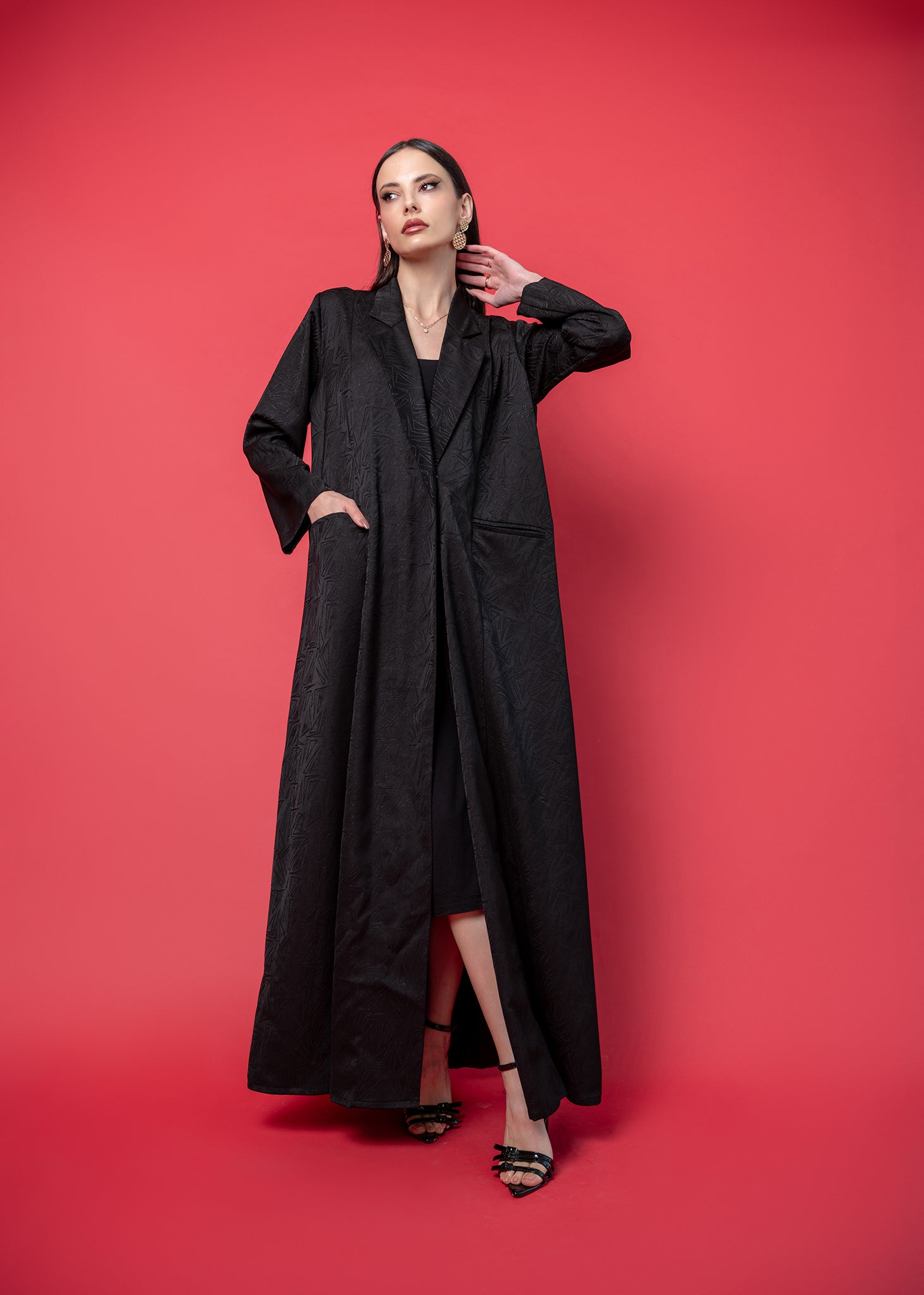 Black crepe abaya