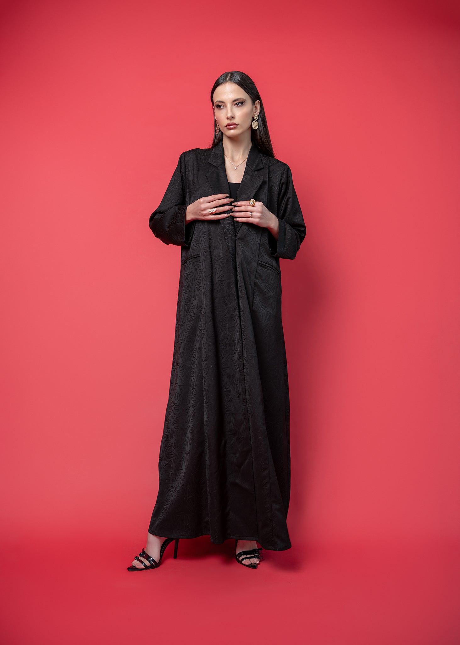 Black crepe abaya