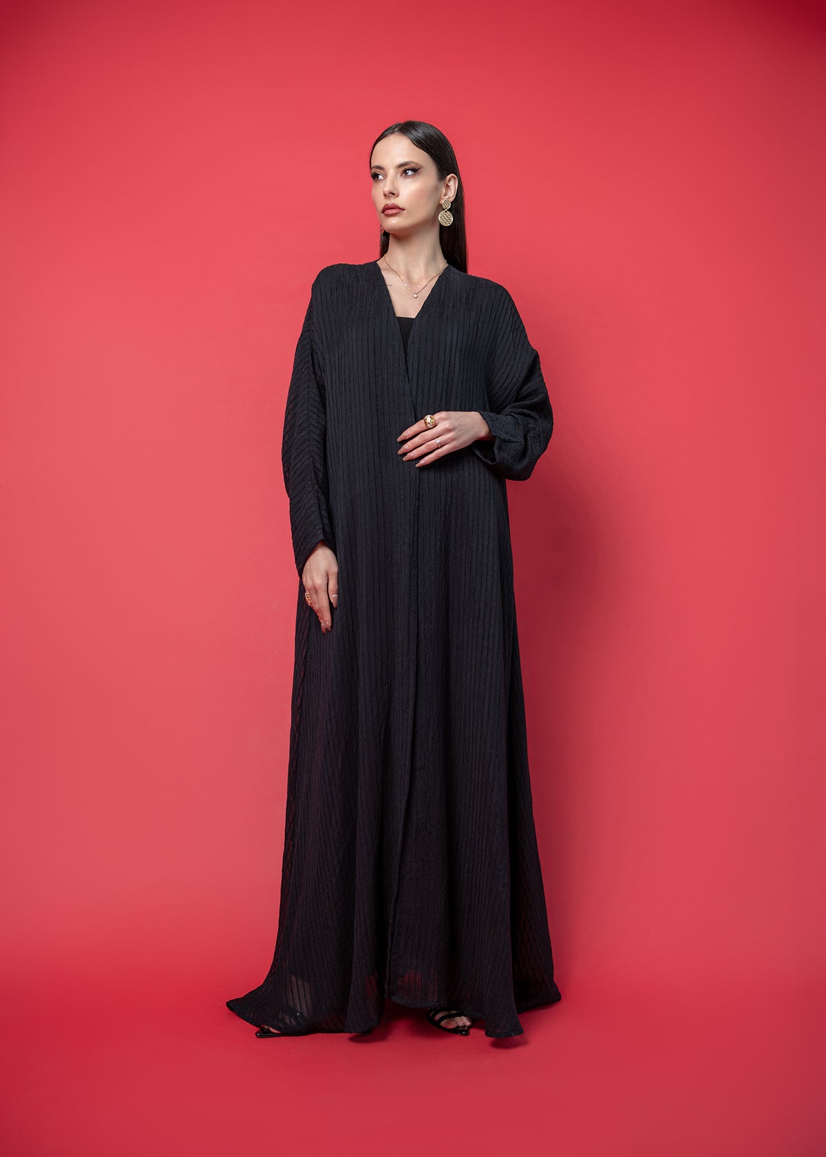 Black crepe abaya