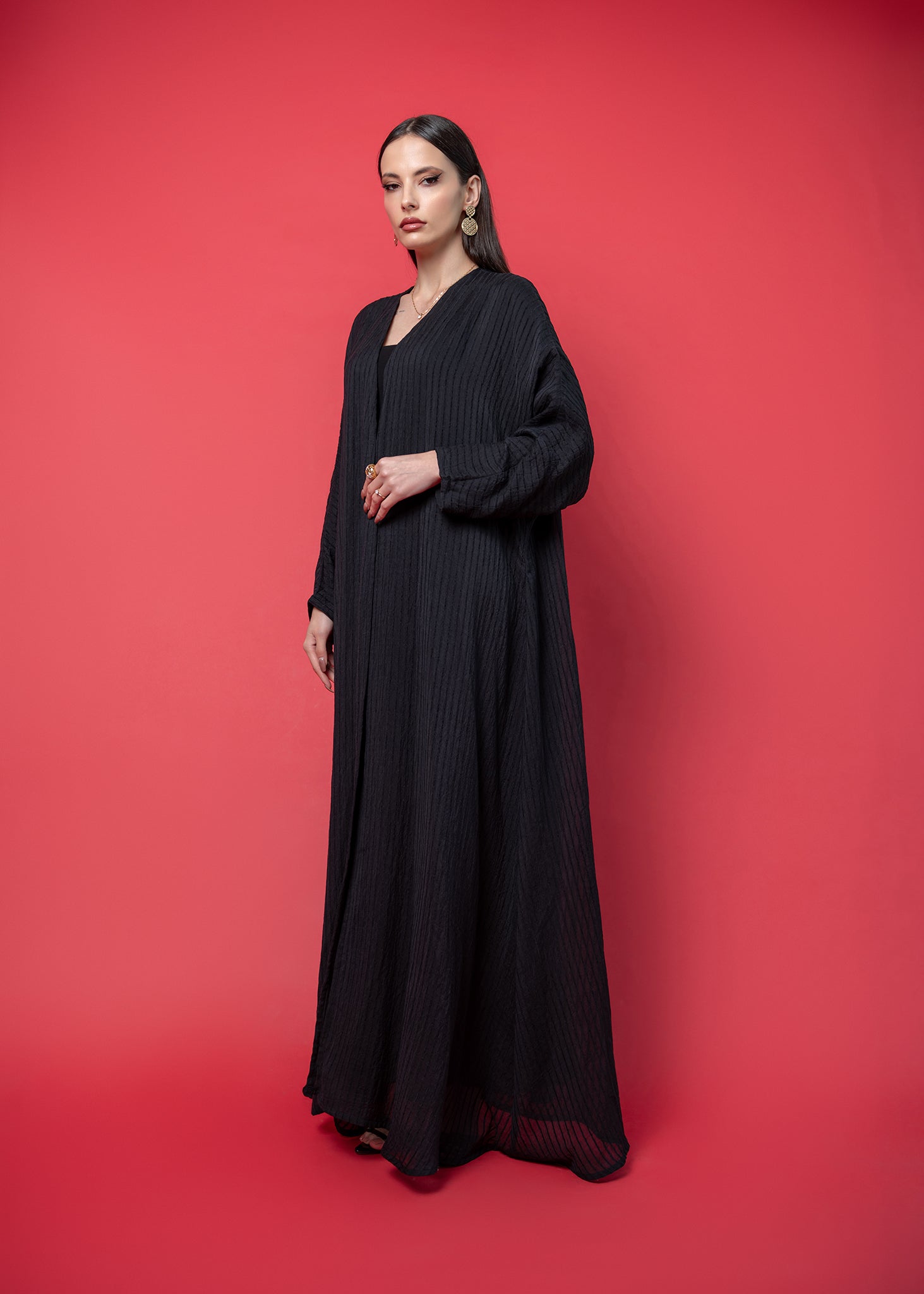 Black crepe abaya