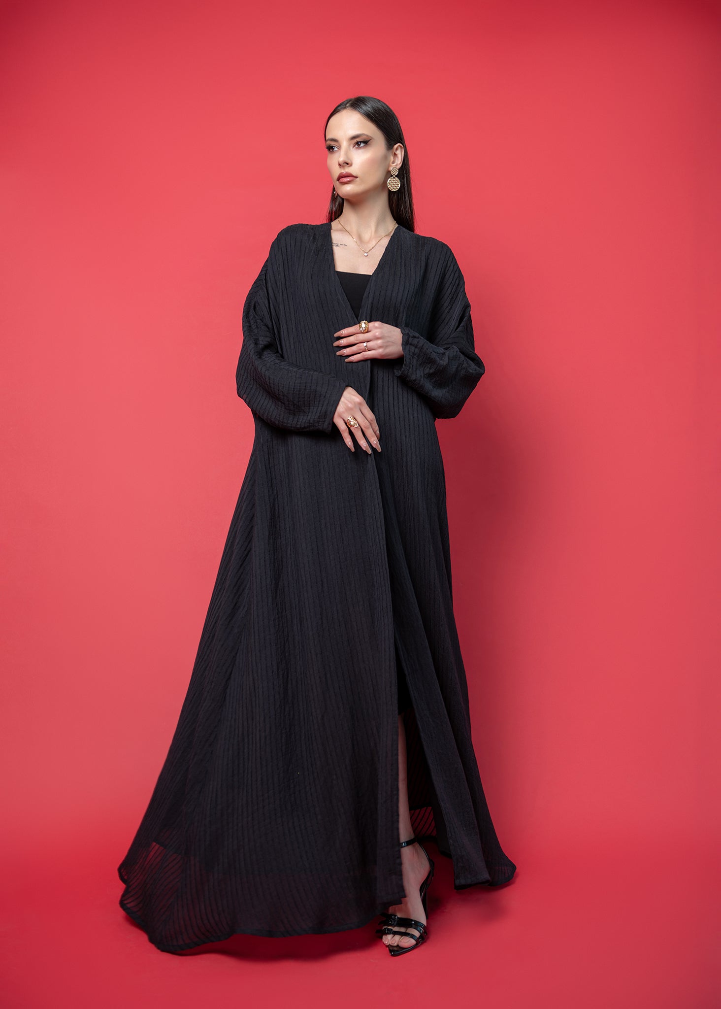 Black crepe abaya