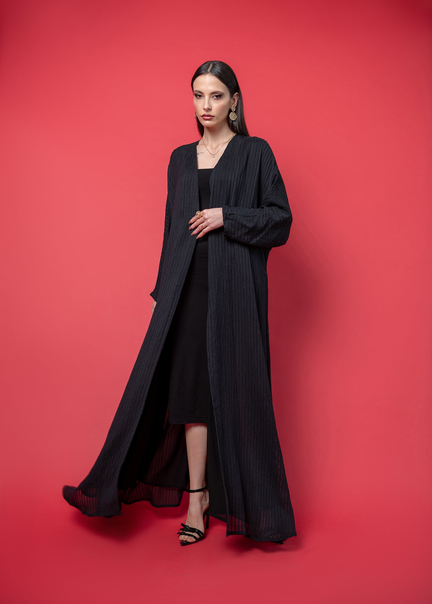 Black crepe abaya