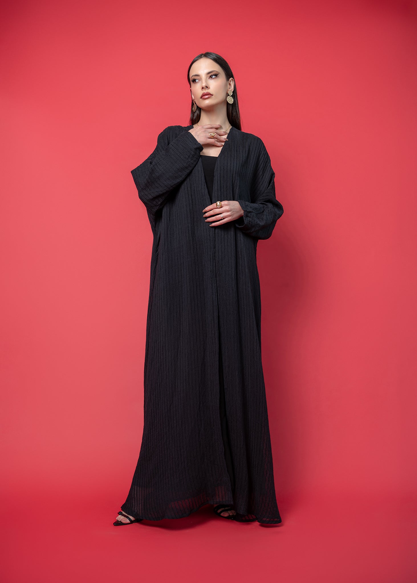 Black crepe abaya