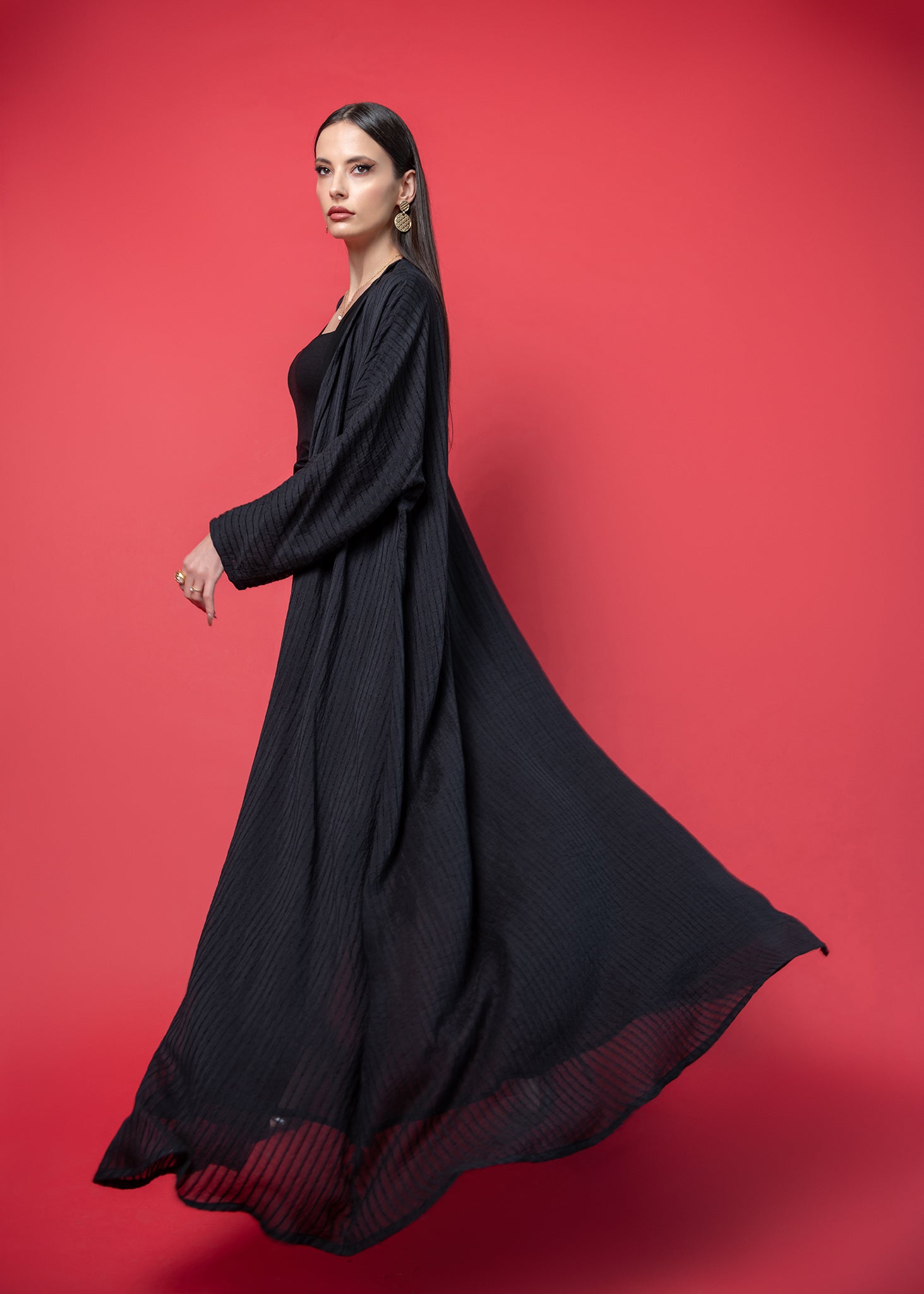 Black crepe abaya