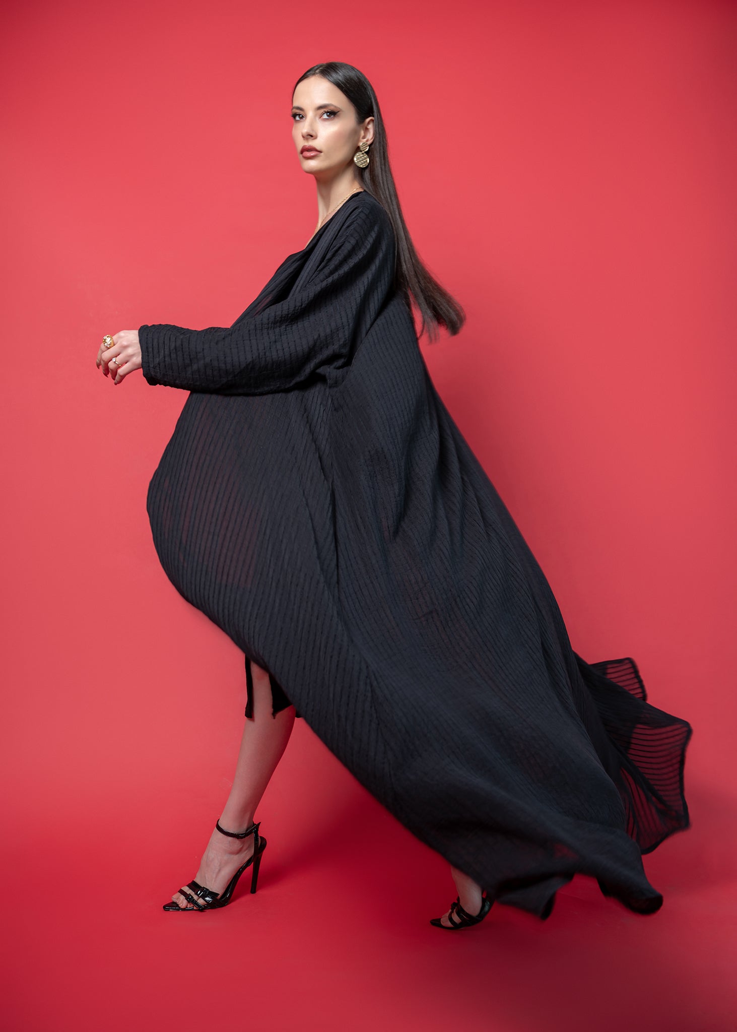 Black crepe abaya