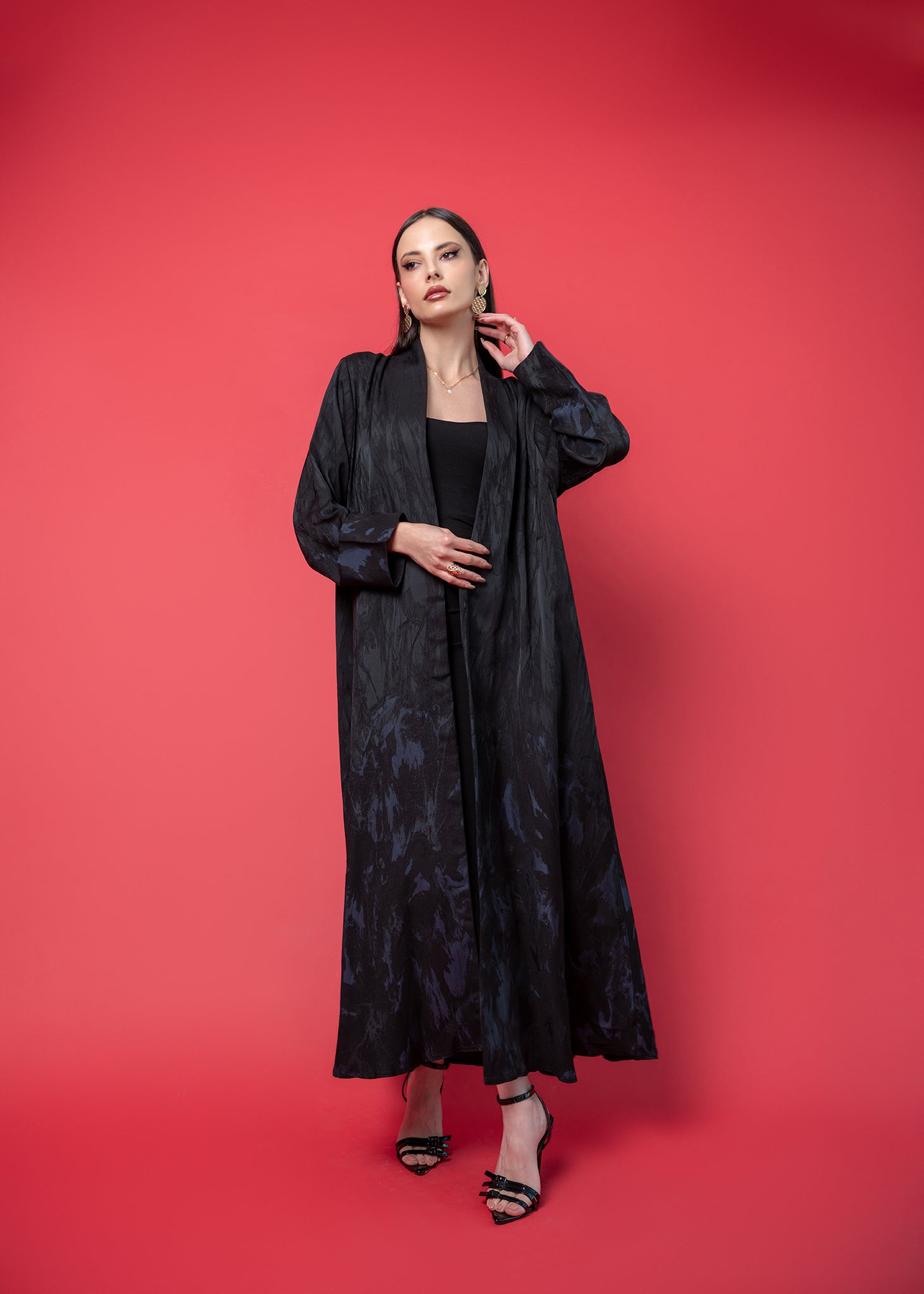 Black crepe abaya