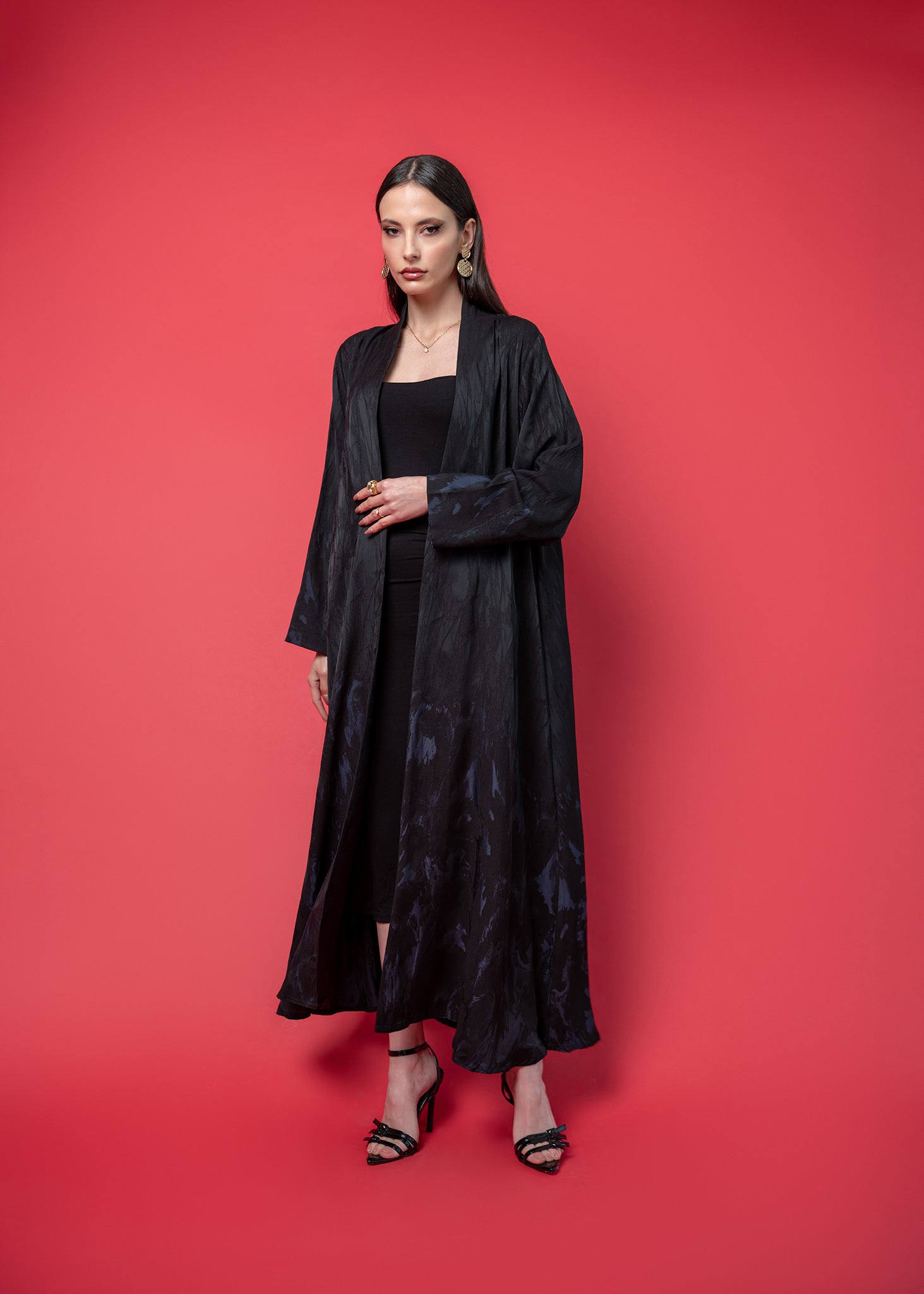 Black crepe abaya