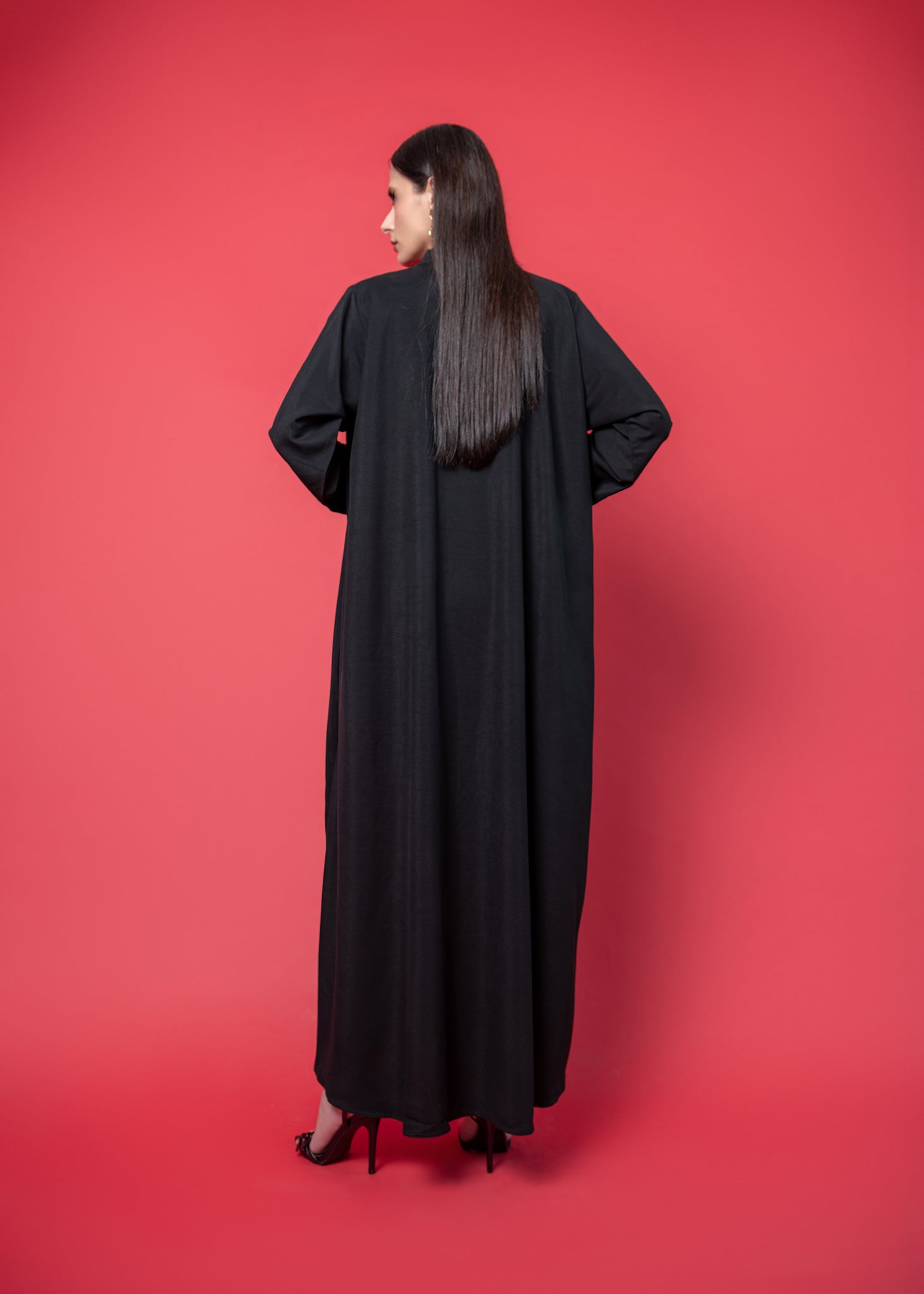 Black crepe abaya