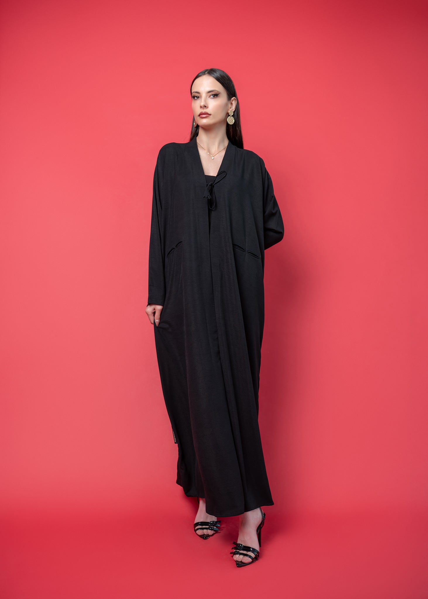 Black crepe abaya