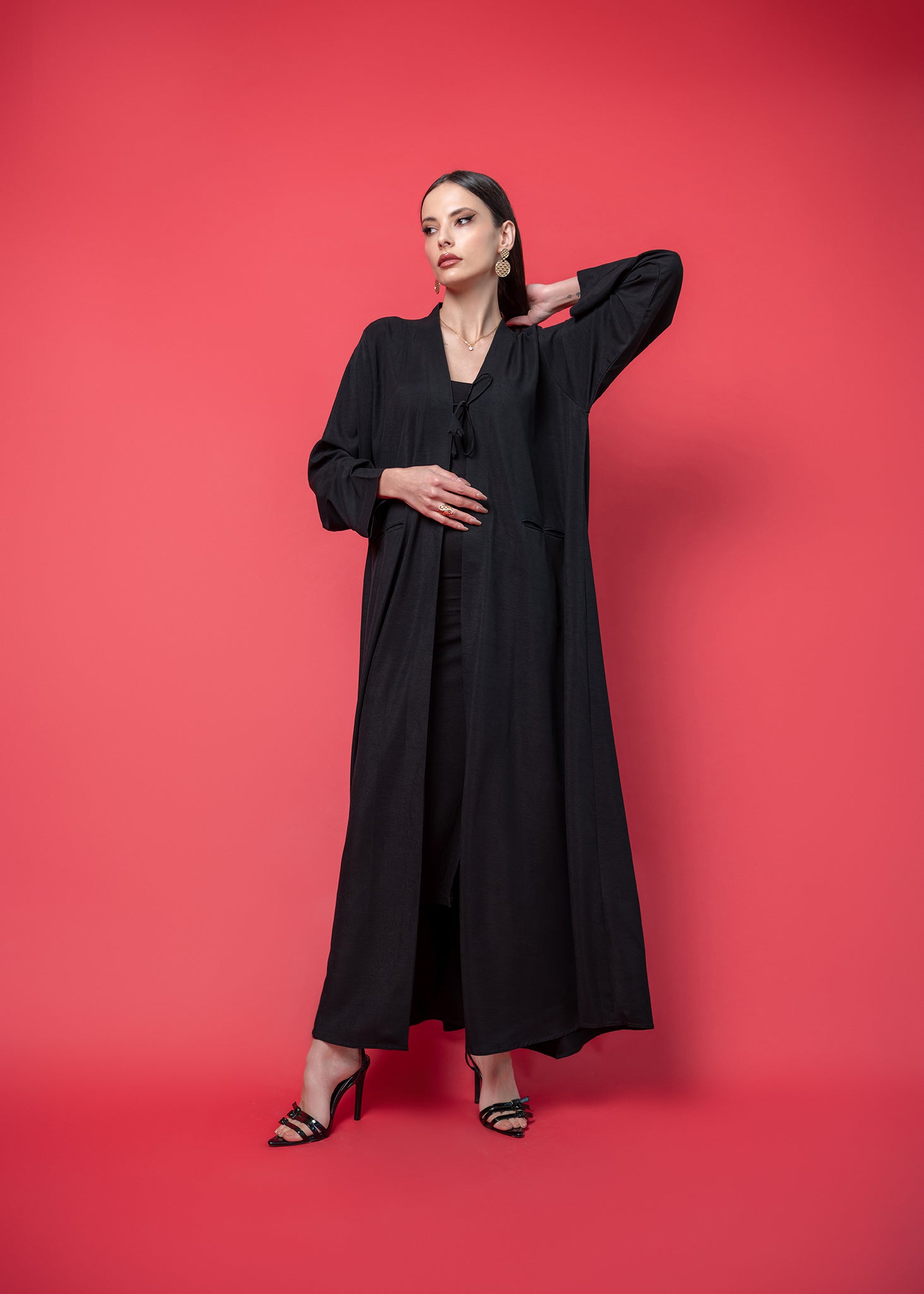 Black crepe abaya