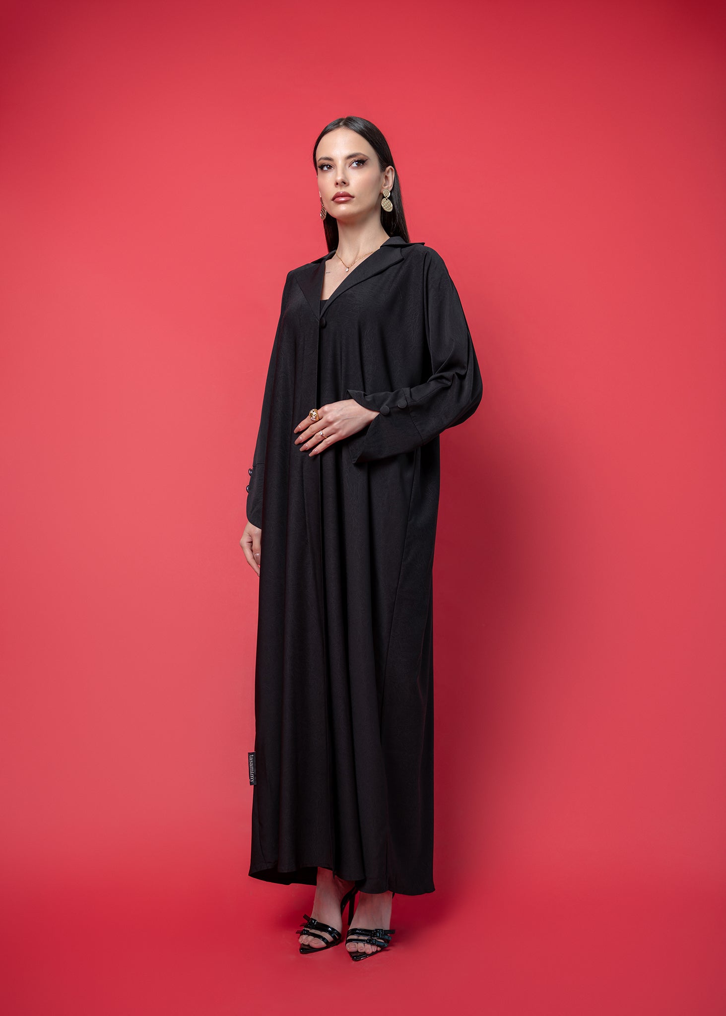 Black crepe abaya