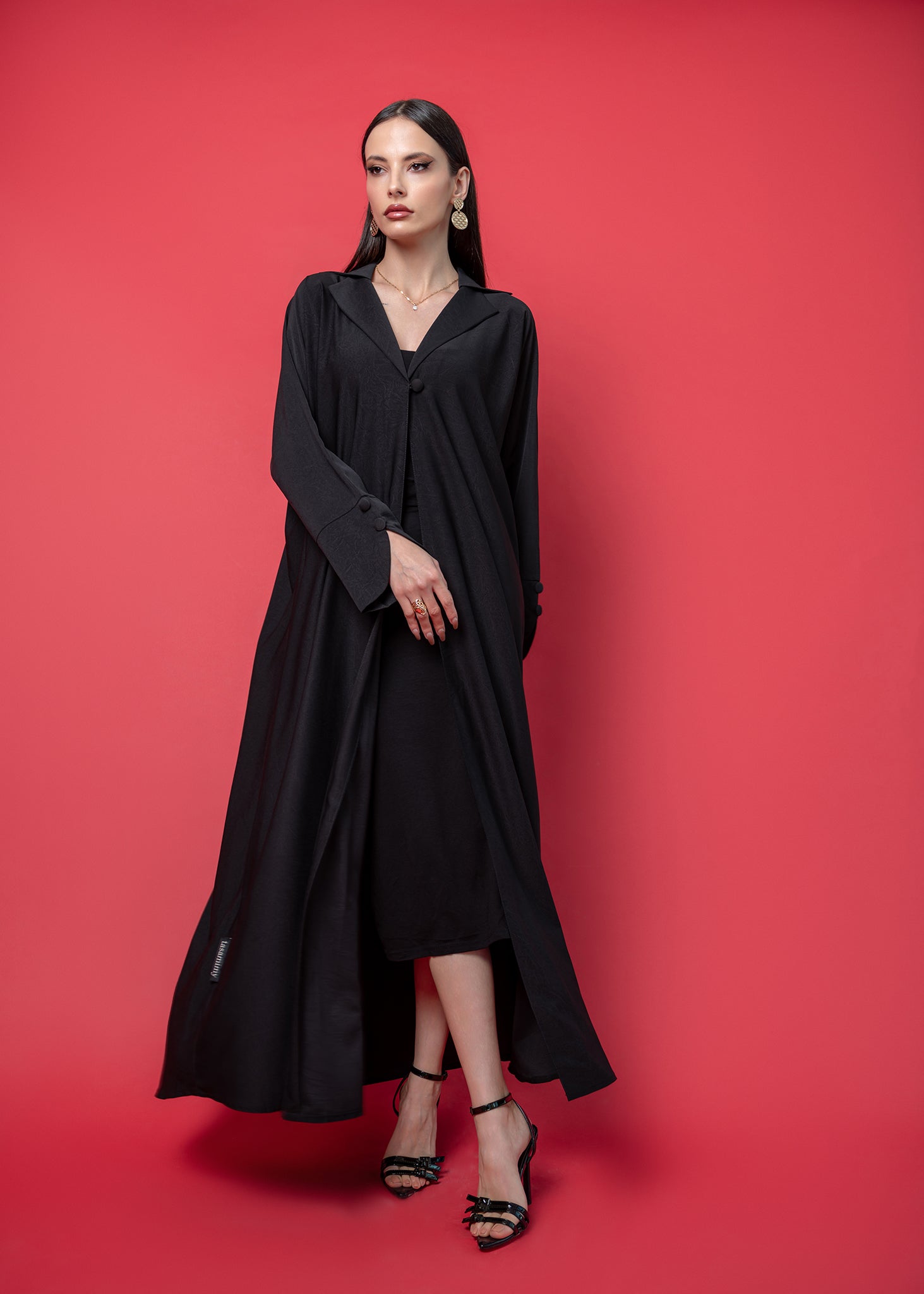 Black crepe abaya