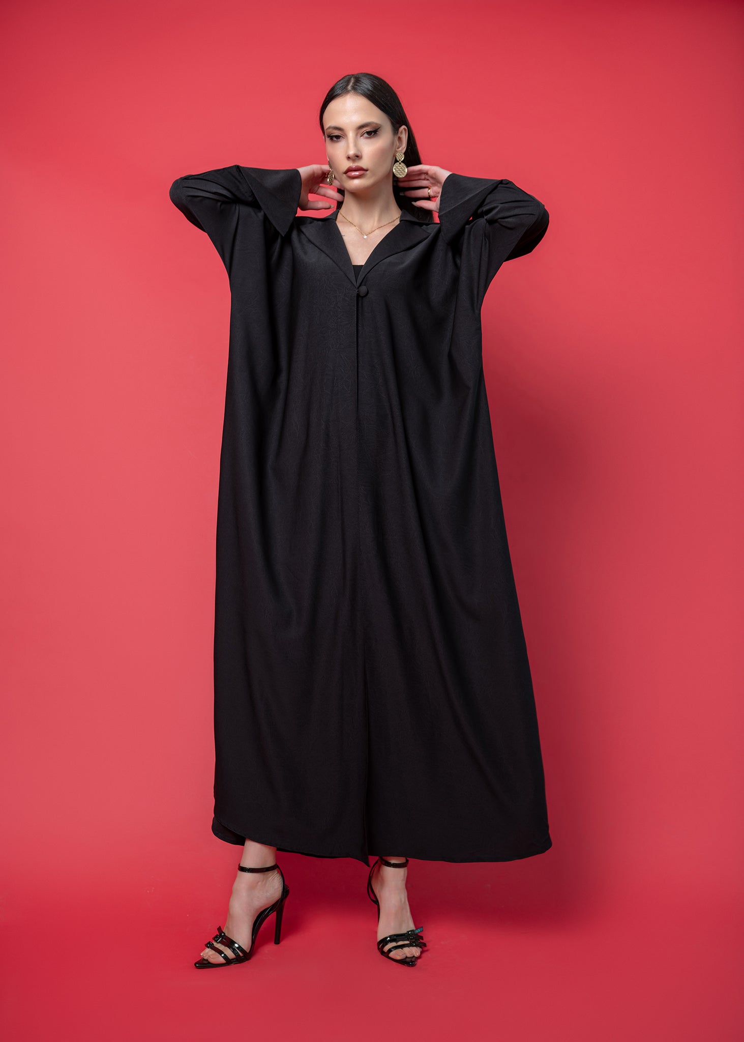 Black crepe abaya