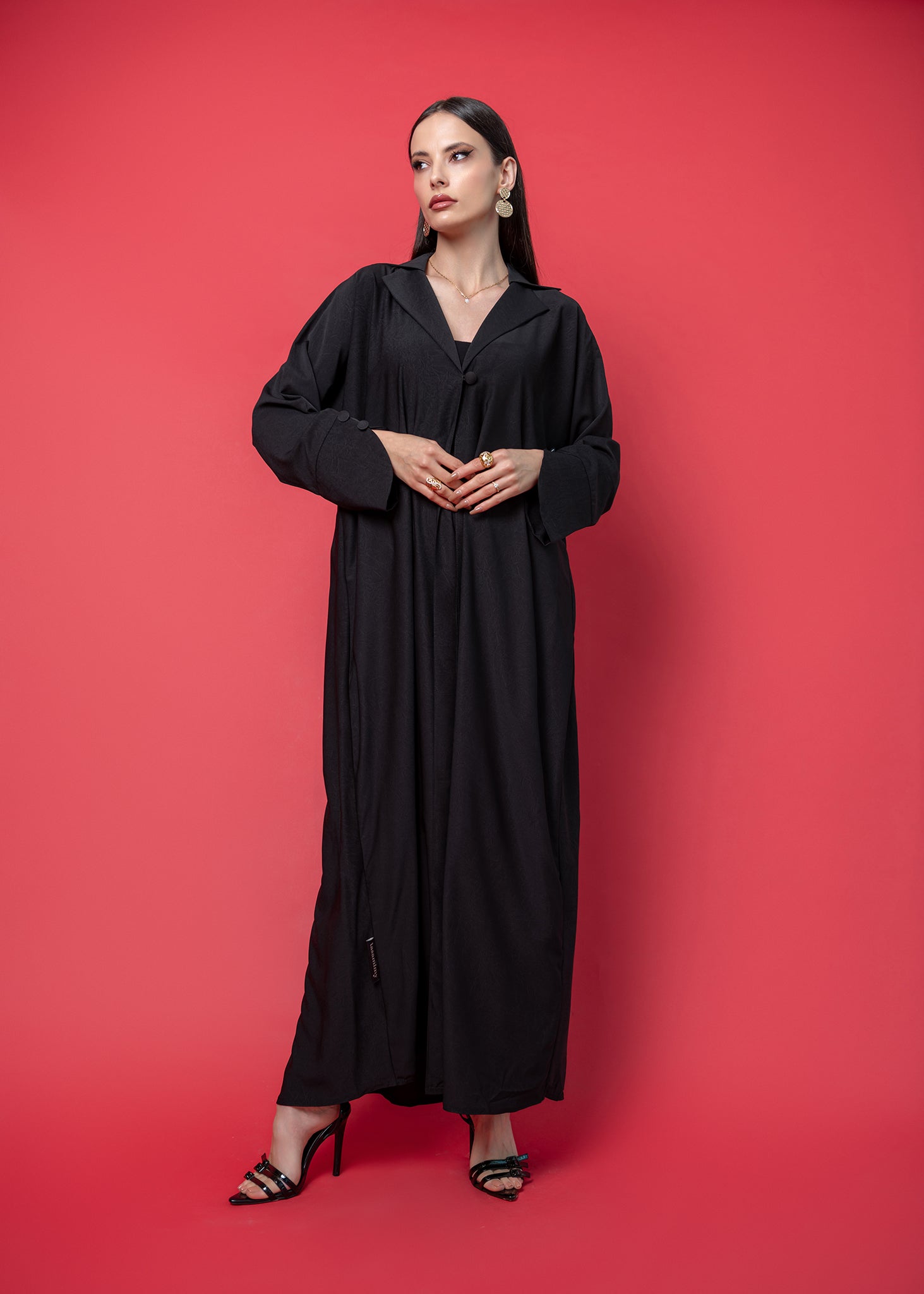 Black crepe abaya