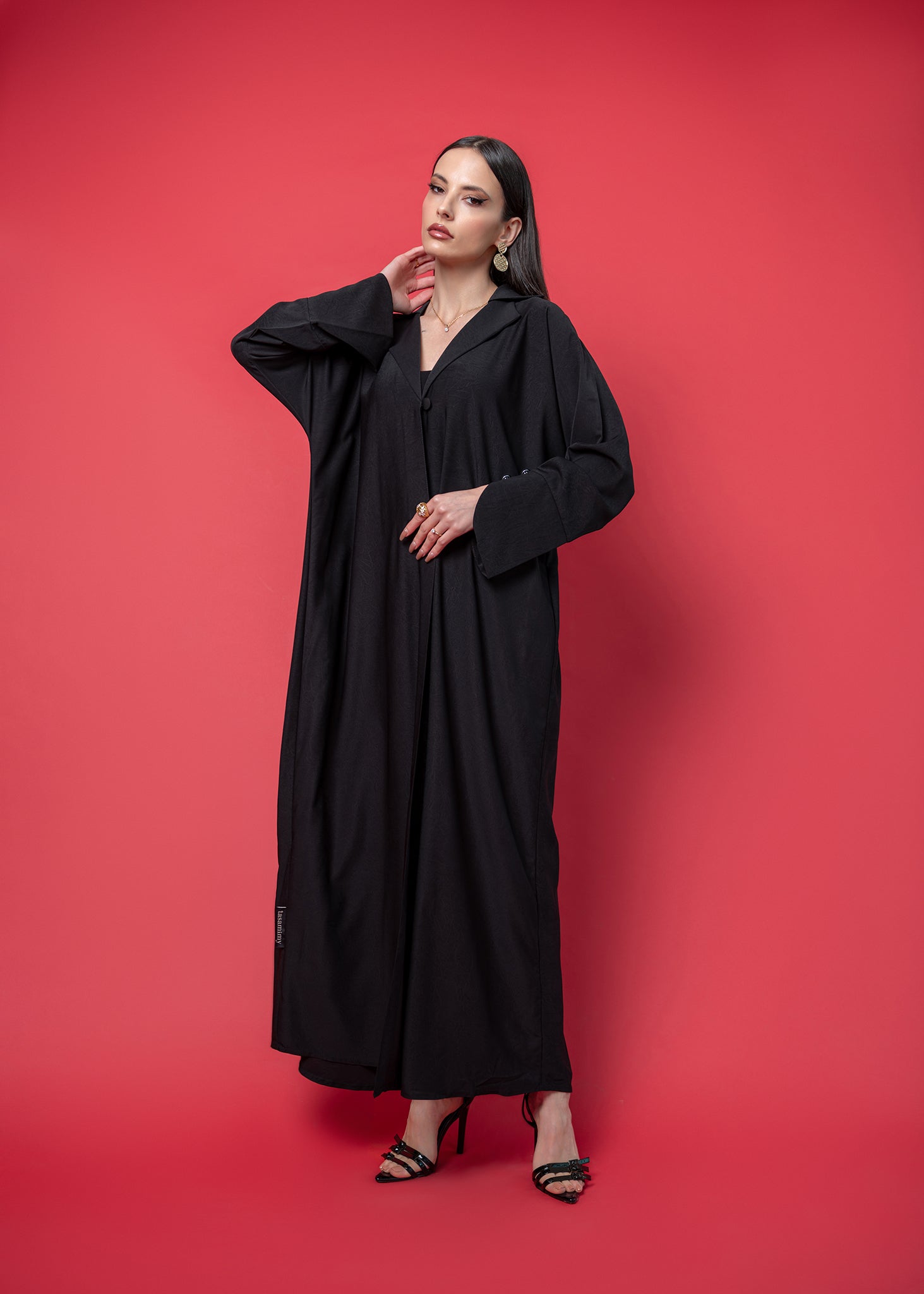 Black crepe abaya