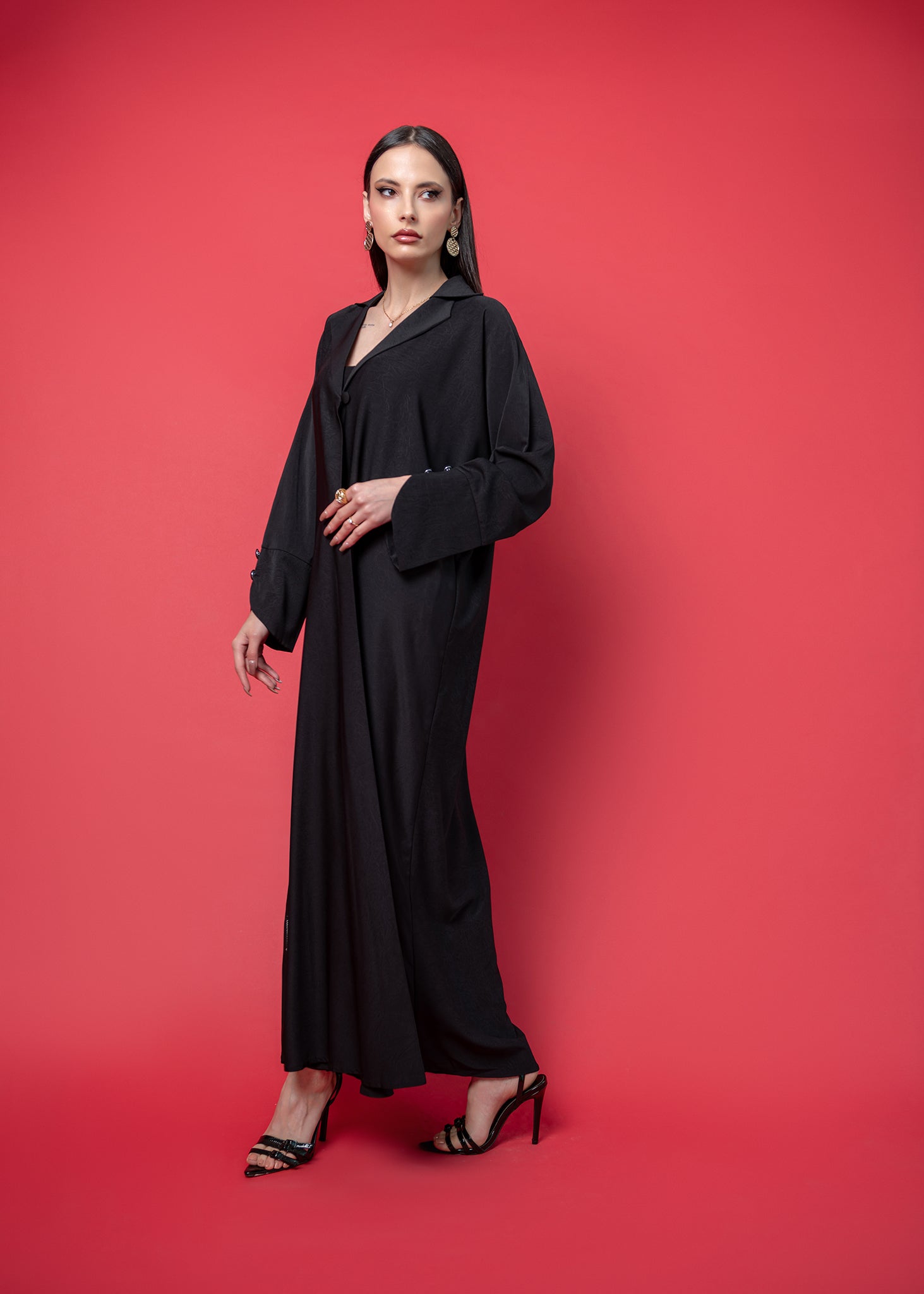 Black crepe abaya