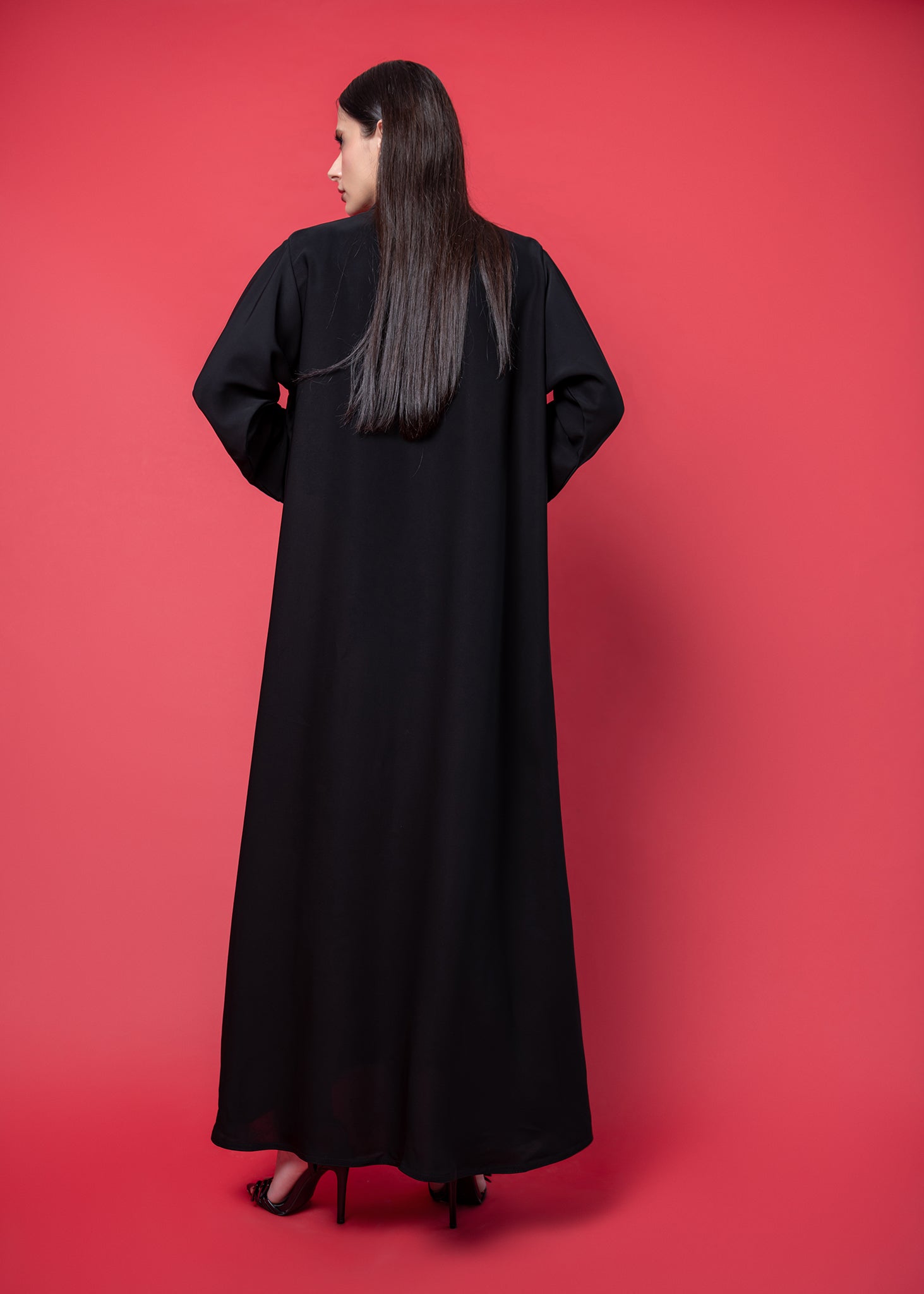 Black crepe abaya