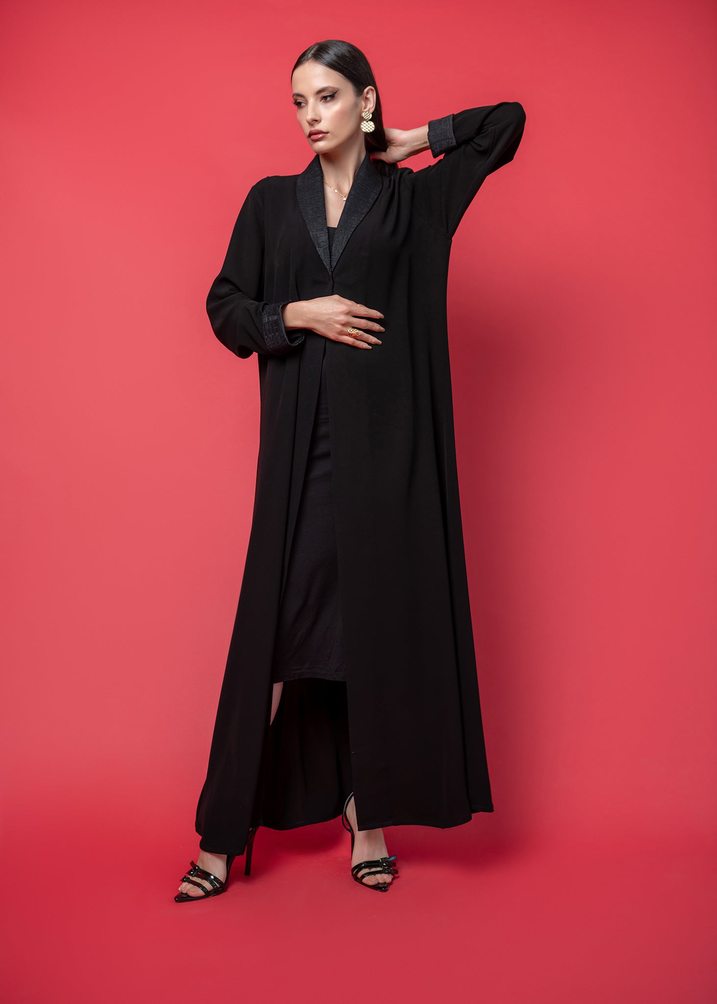 Black crepe abaya