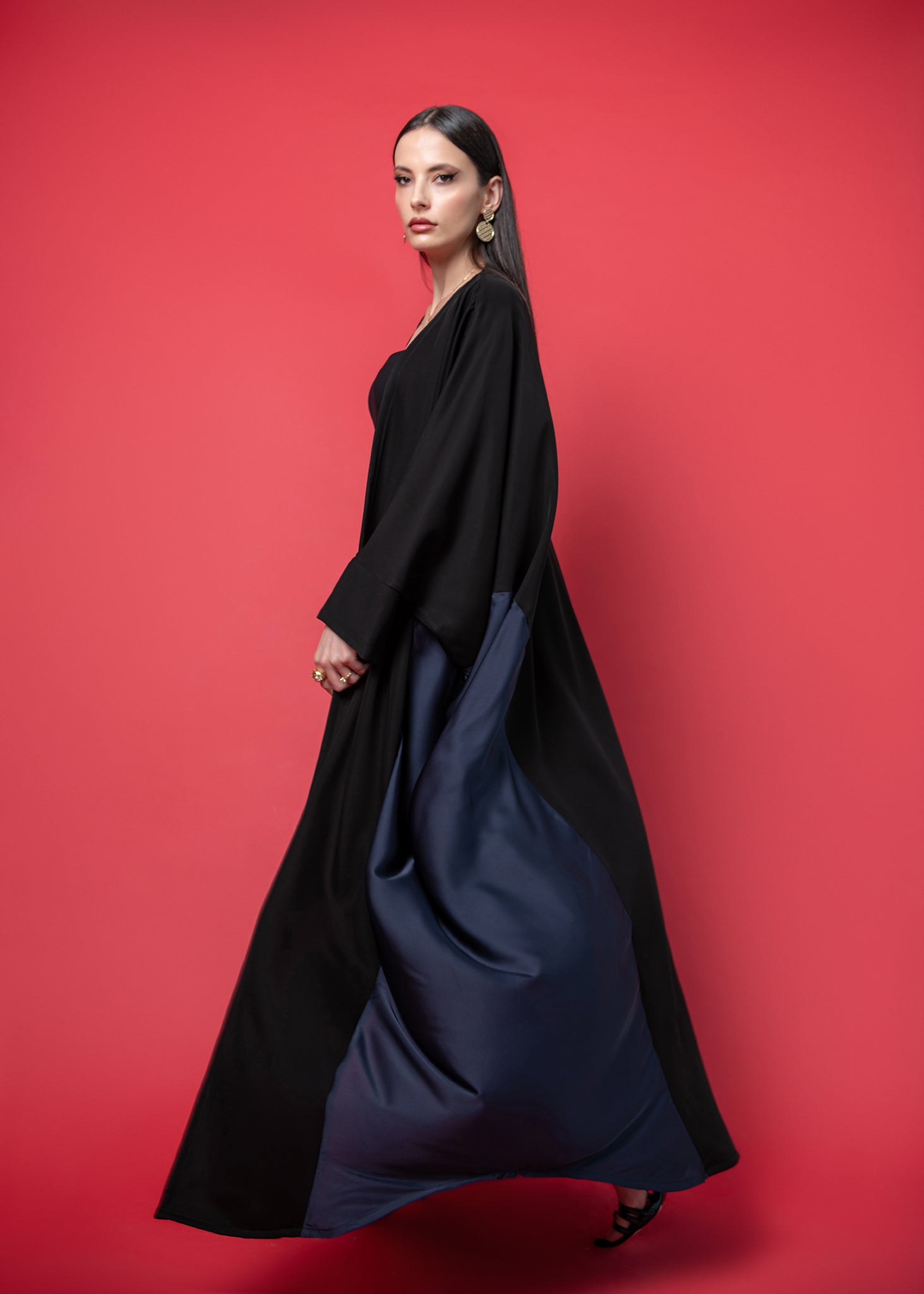 Black crepe abaya