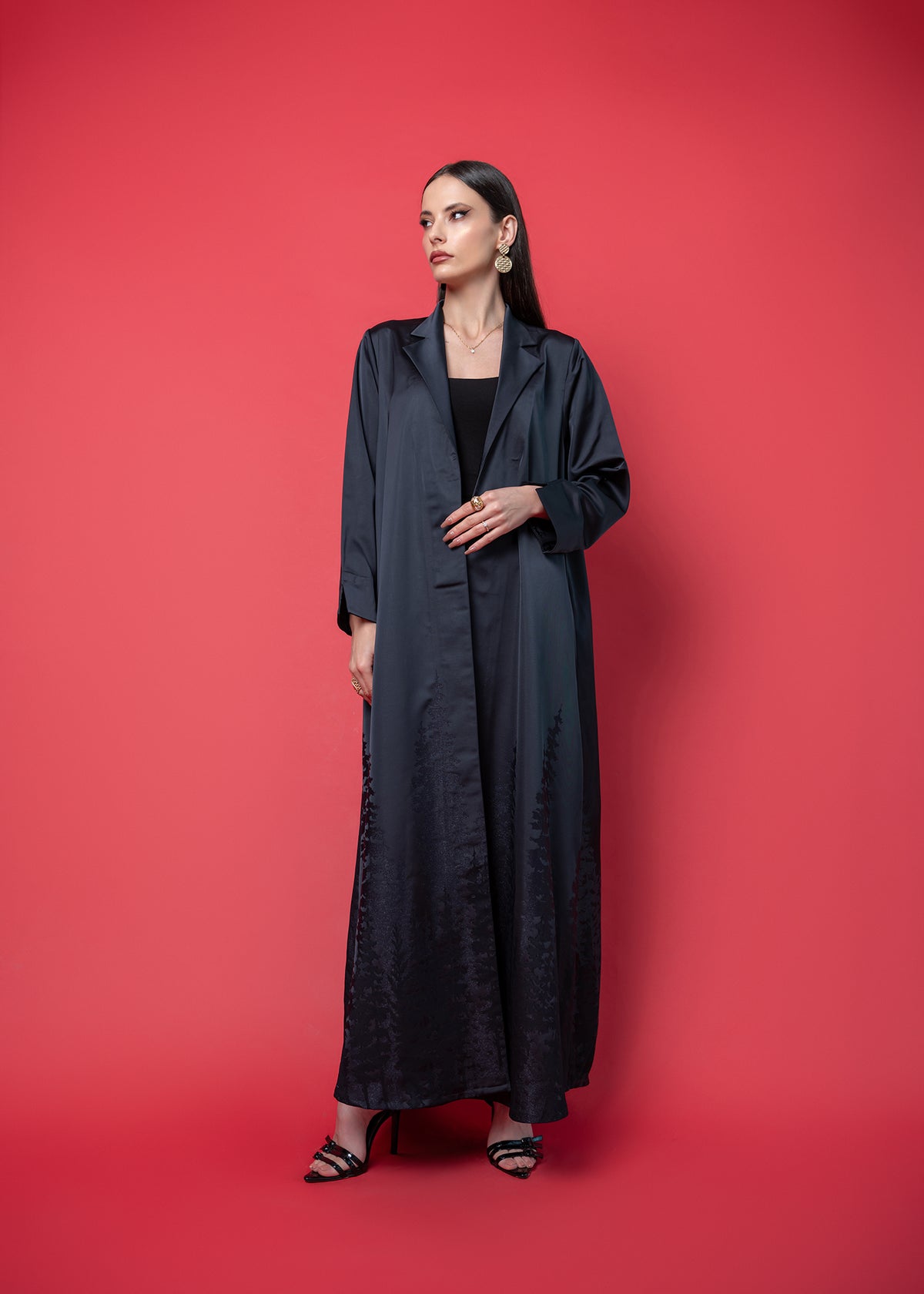 Black crepe abaya