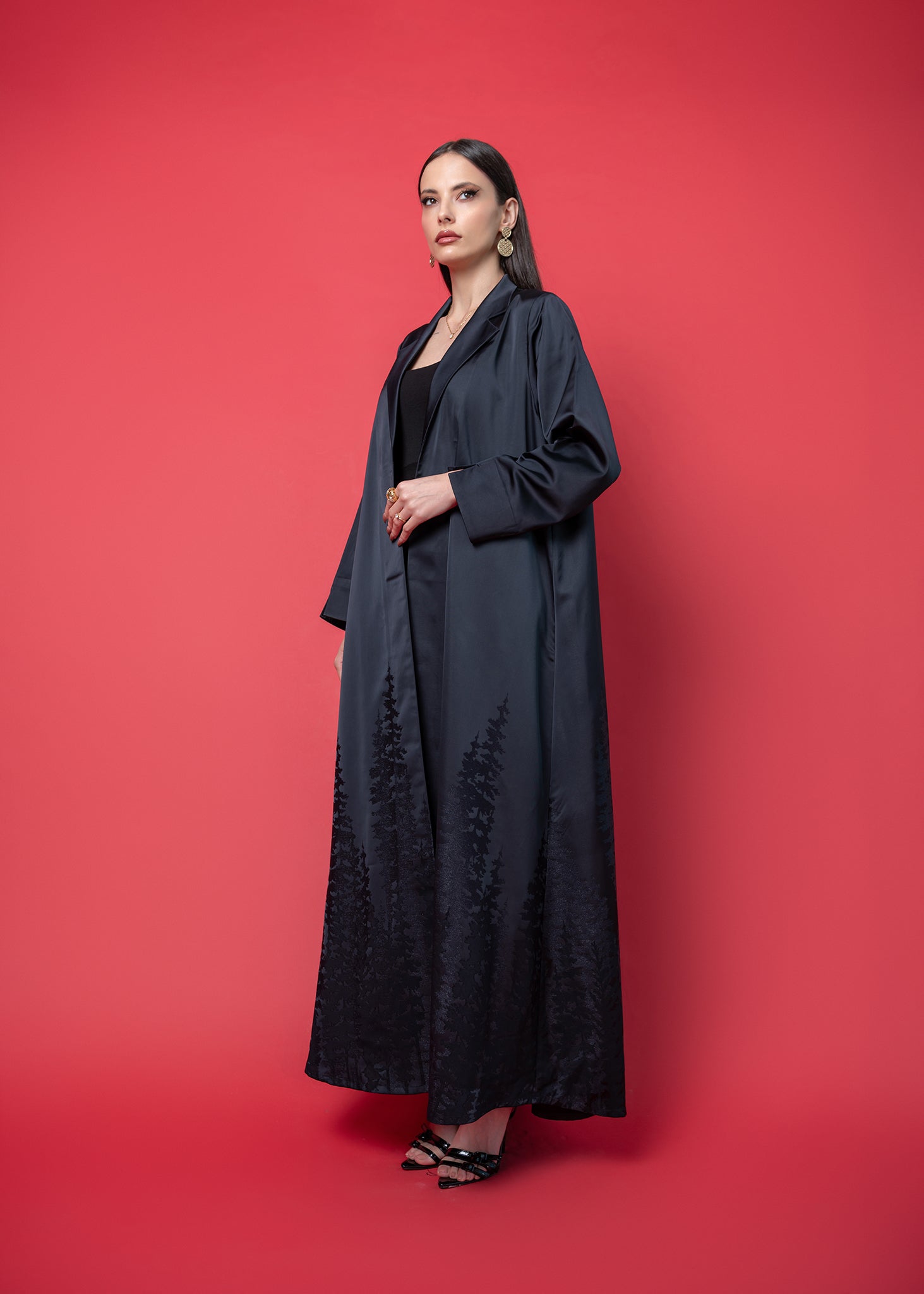 Black crepe abaya