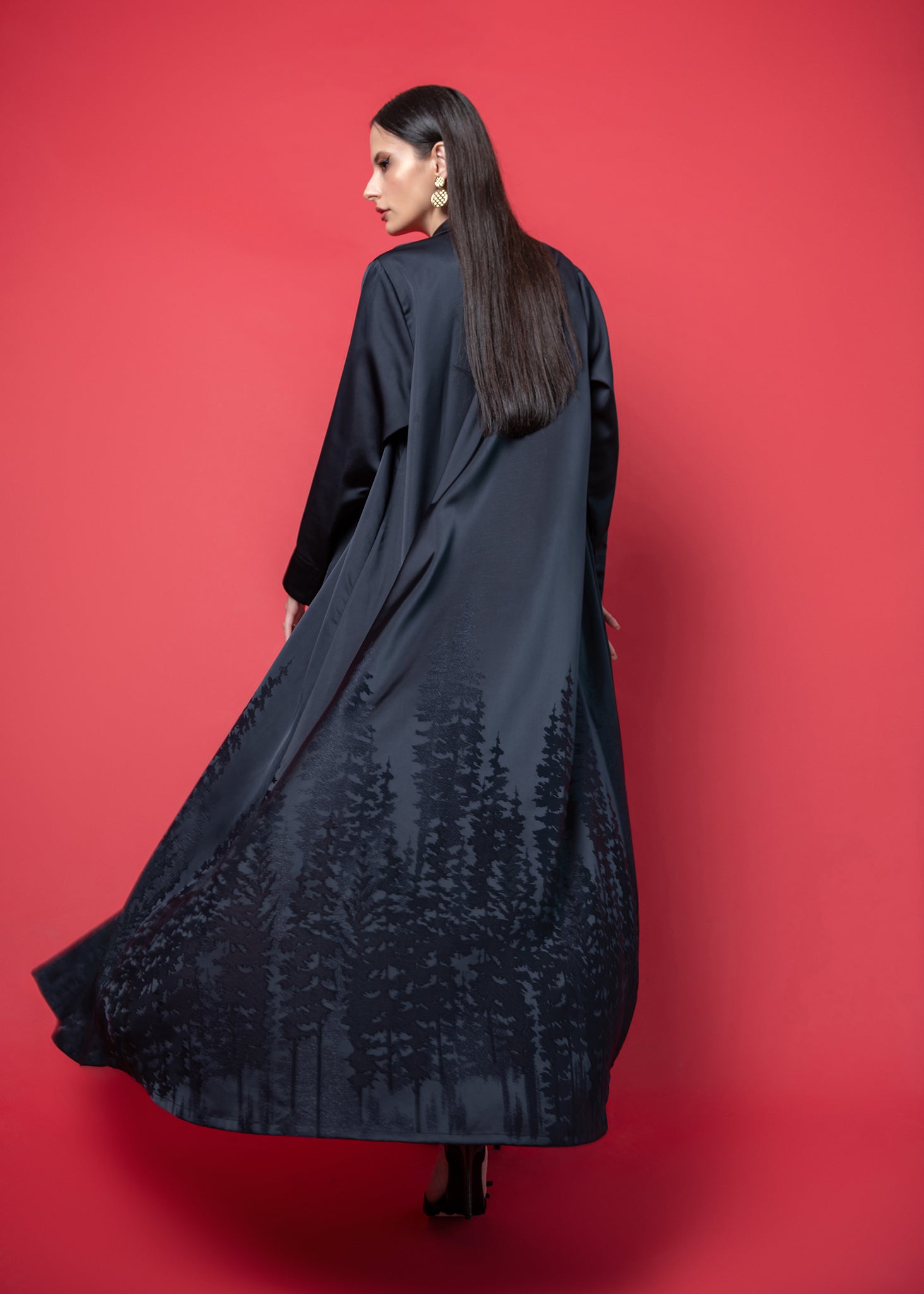 Black crepe abaya