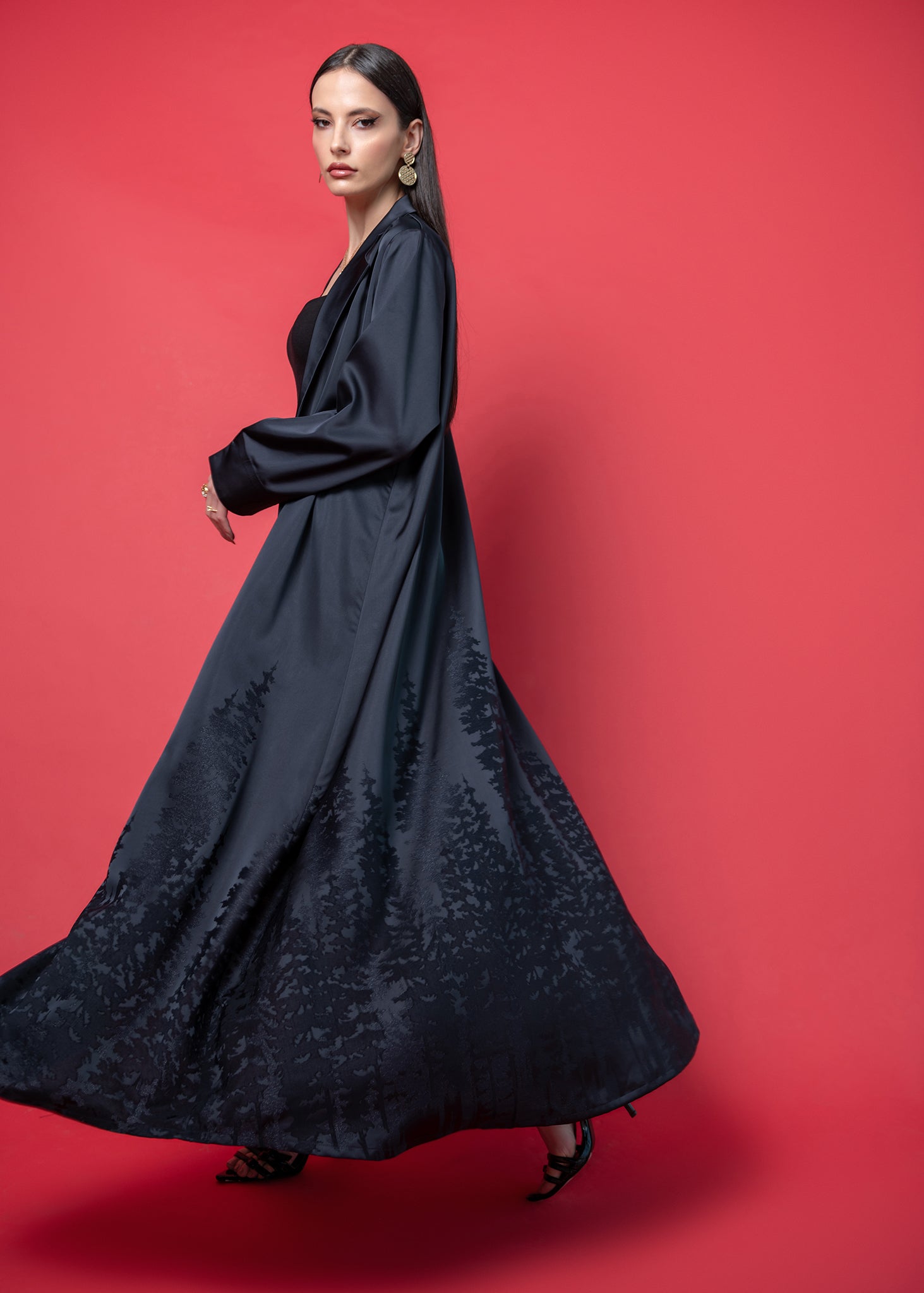 Black crepe abaya