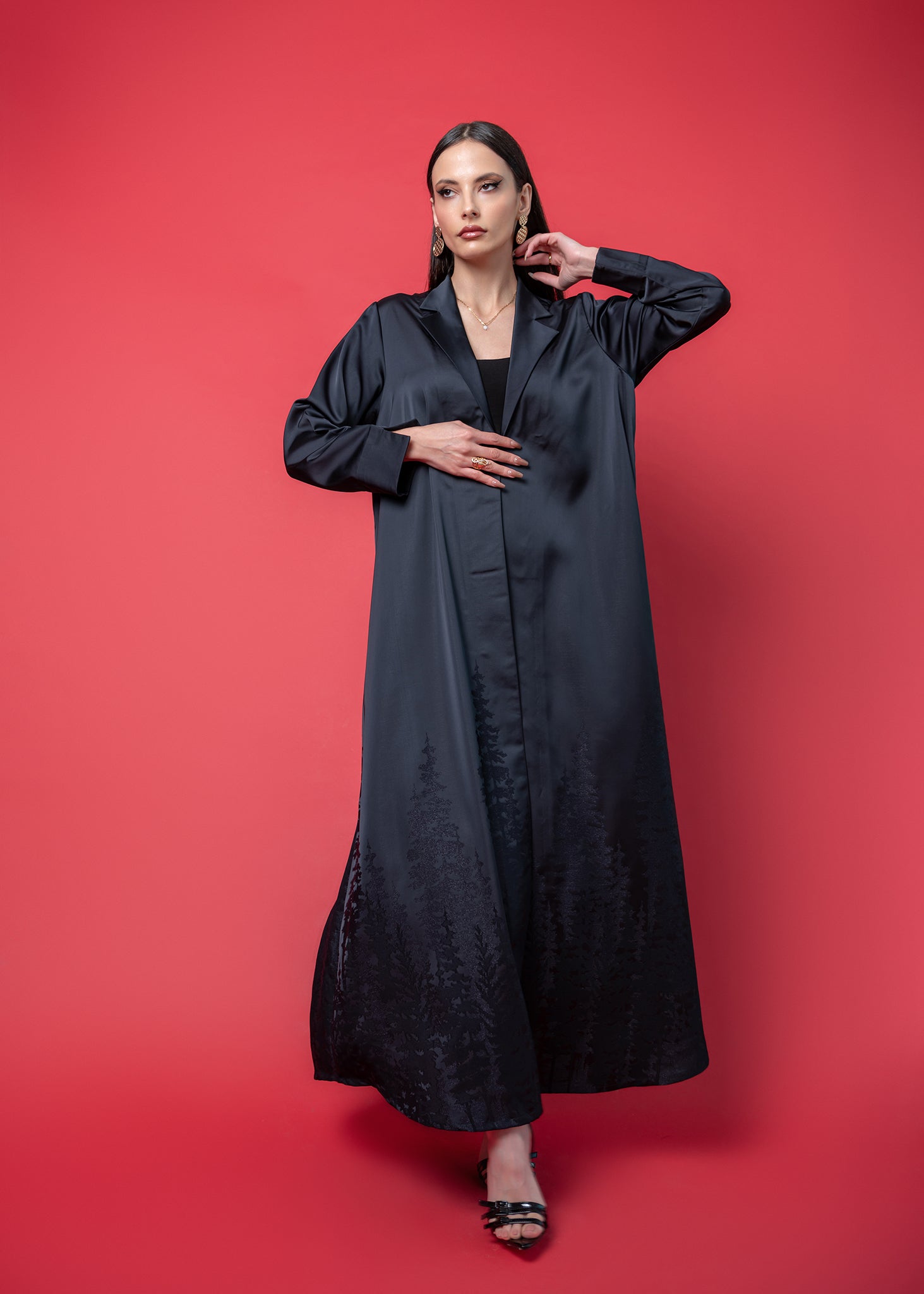 Black crepe abaya