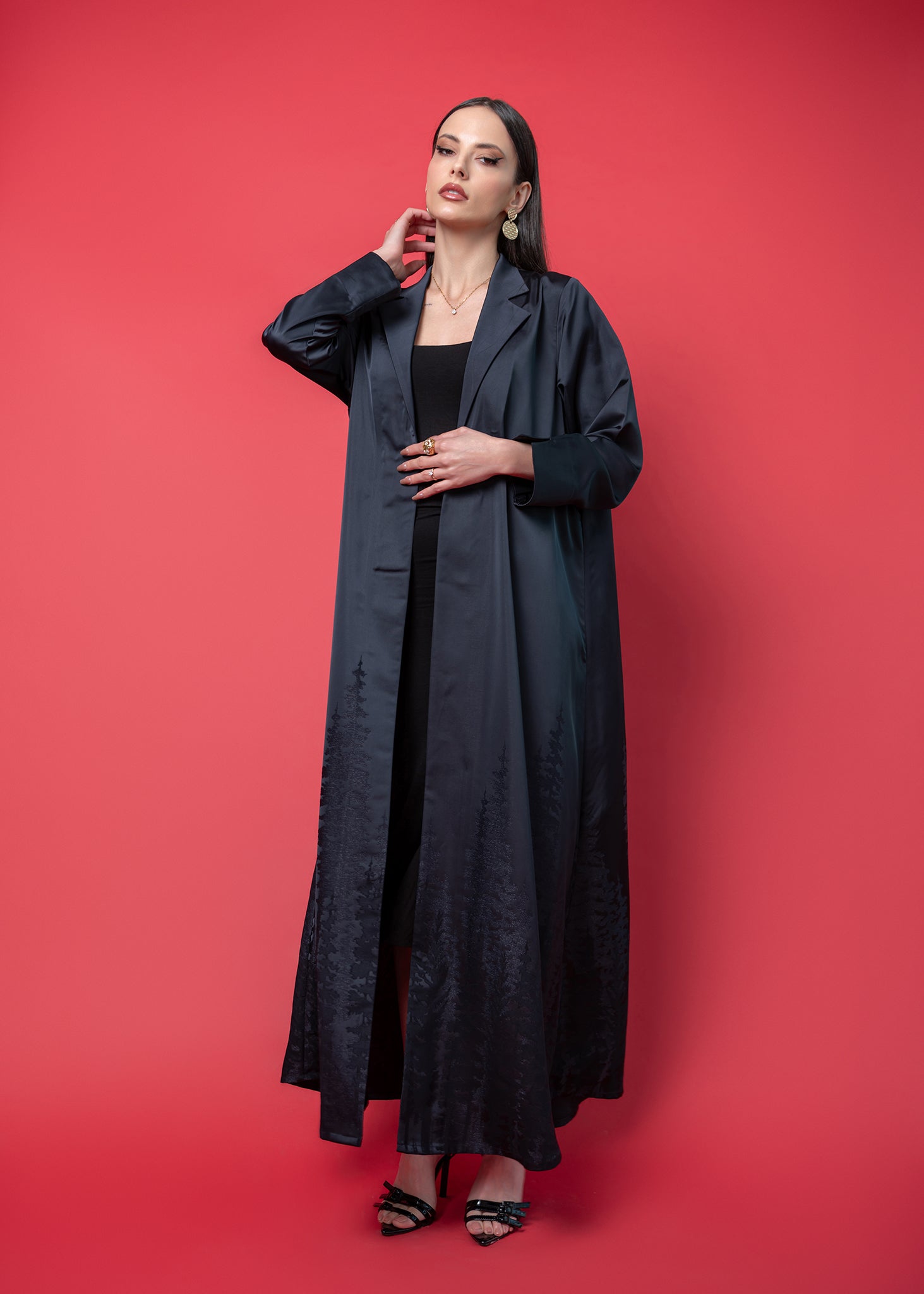 Black crepe abaya