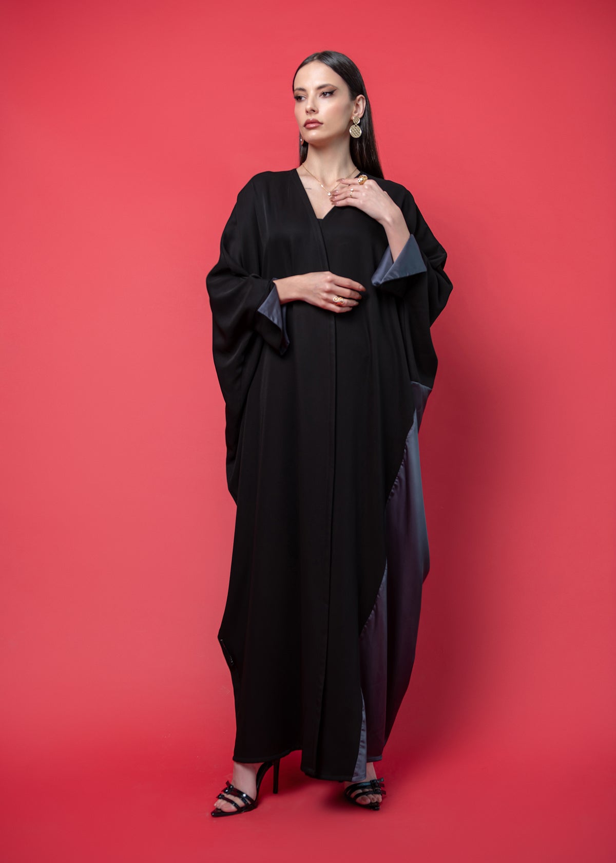 Black crepe abaya