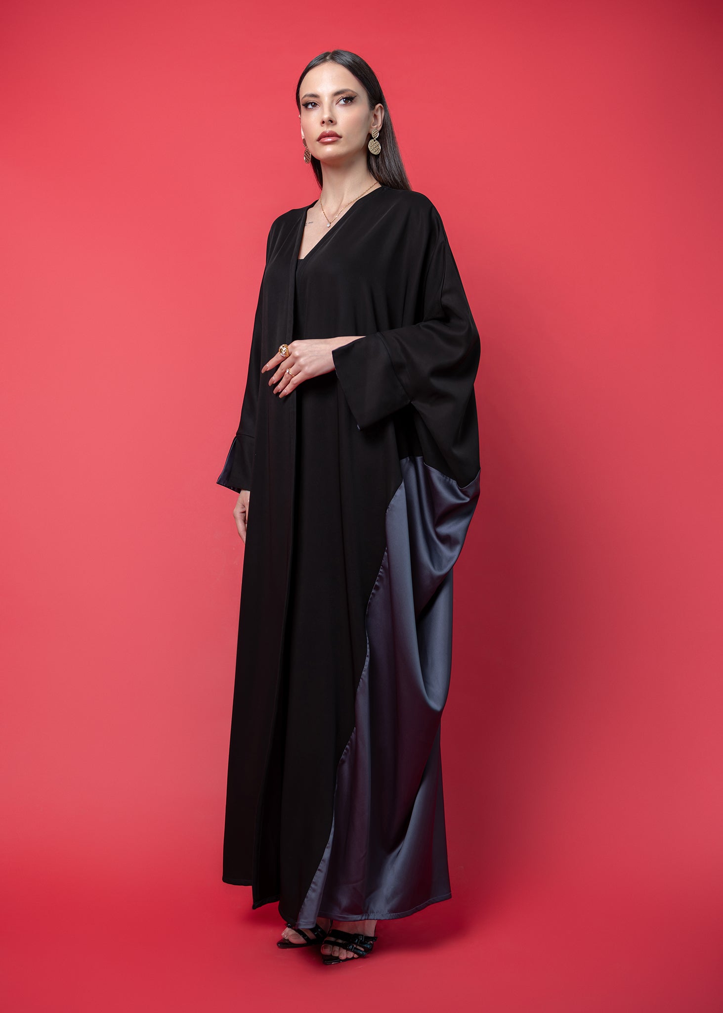 Black crepe abaya