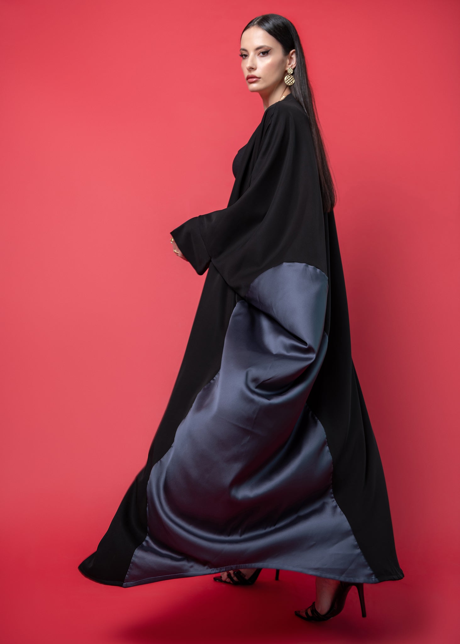 Black crepe abaya